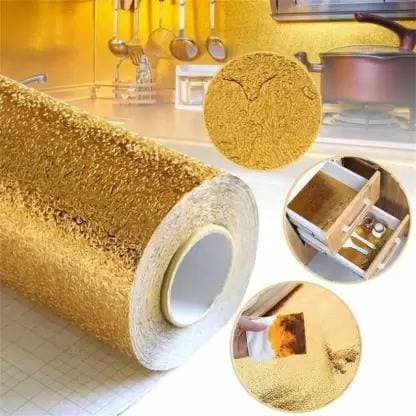 60X100Cm Golden Kitchen Wallpaper Self Adhesive Aluminum Foil Stickers - (LXZ066)