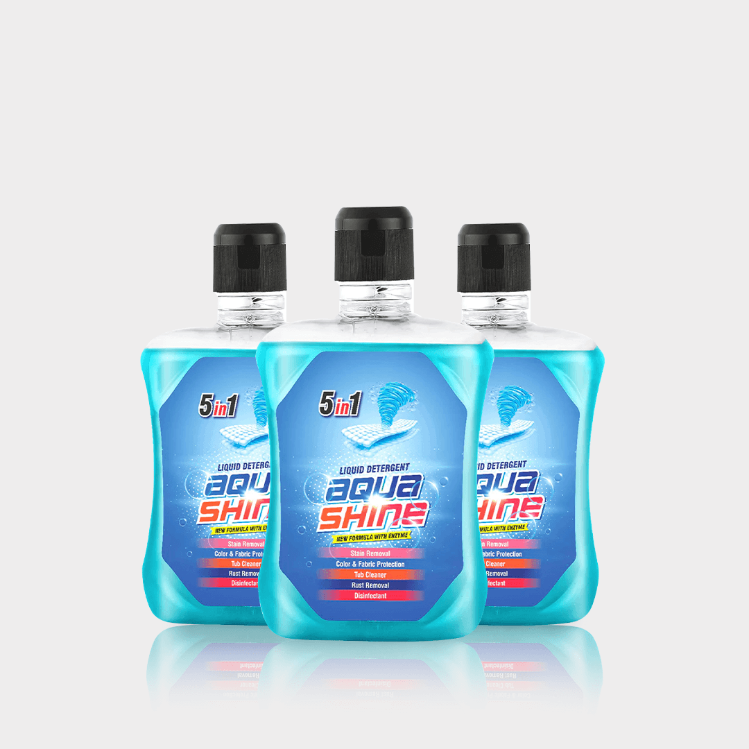 5 in 1 Aqua Shine Liquid Detergent - Pack of 3 Bottles