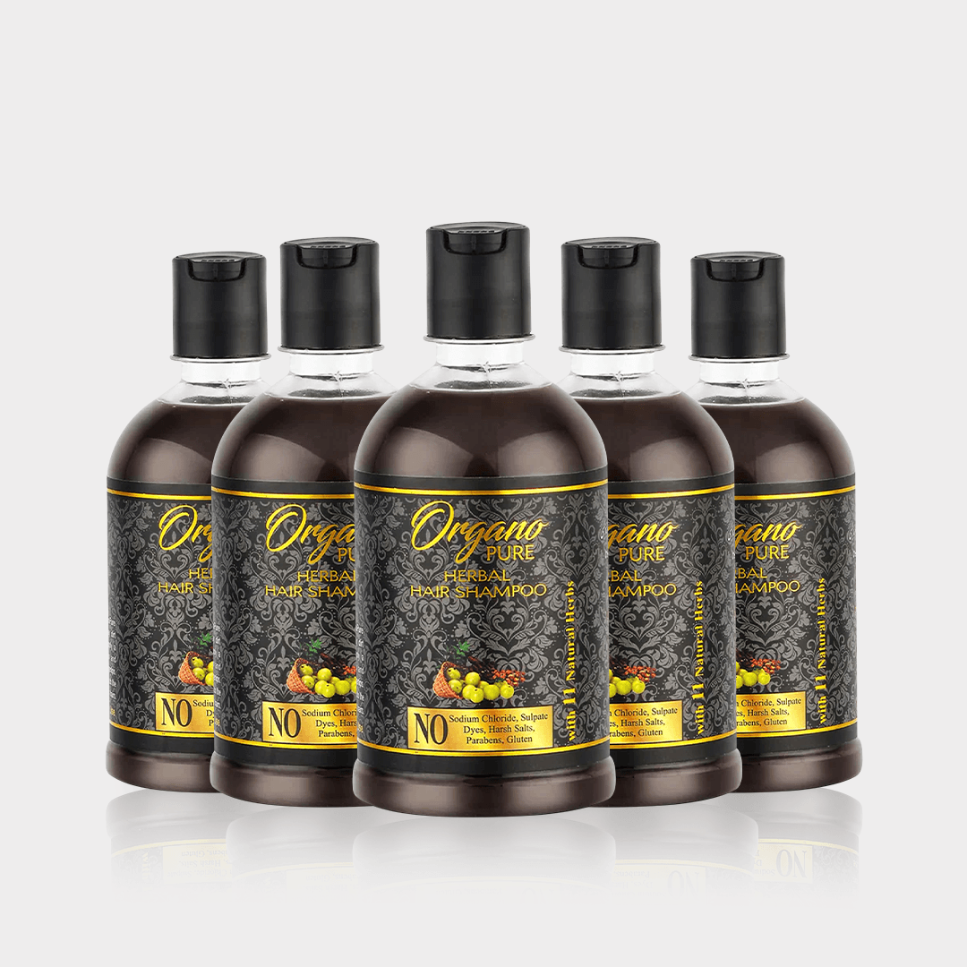 Organo Pure Herbal Hair Shampoo - Pack of 5 Bottles