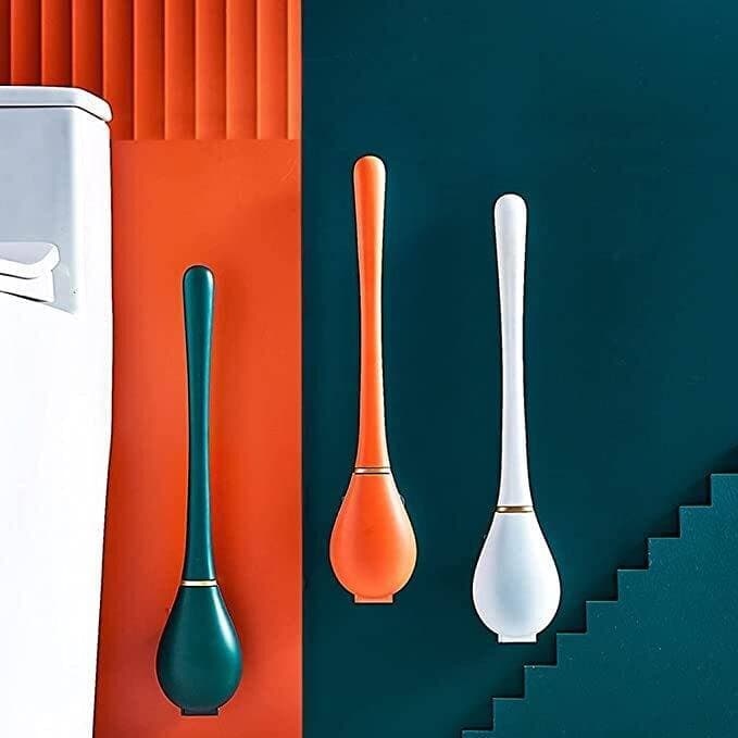 Silicone Toilet Brush With Toilet Brush Holder Creative Cleaning Brush - (LXZ149)