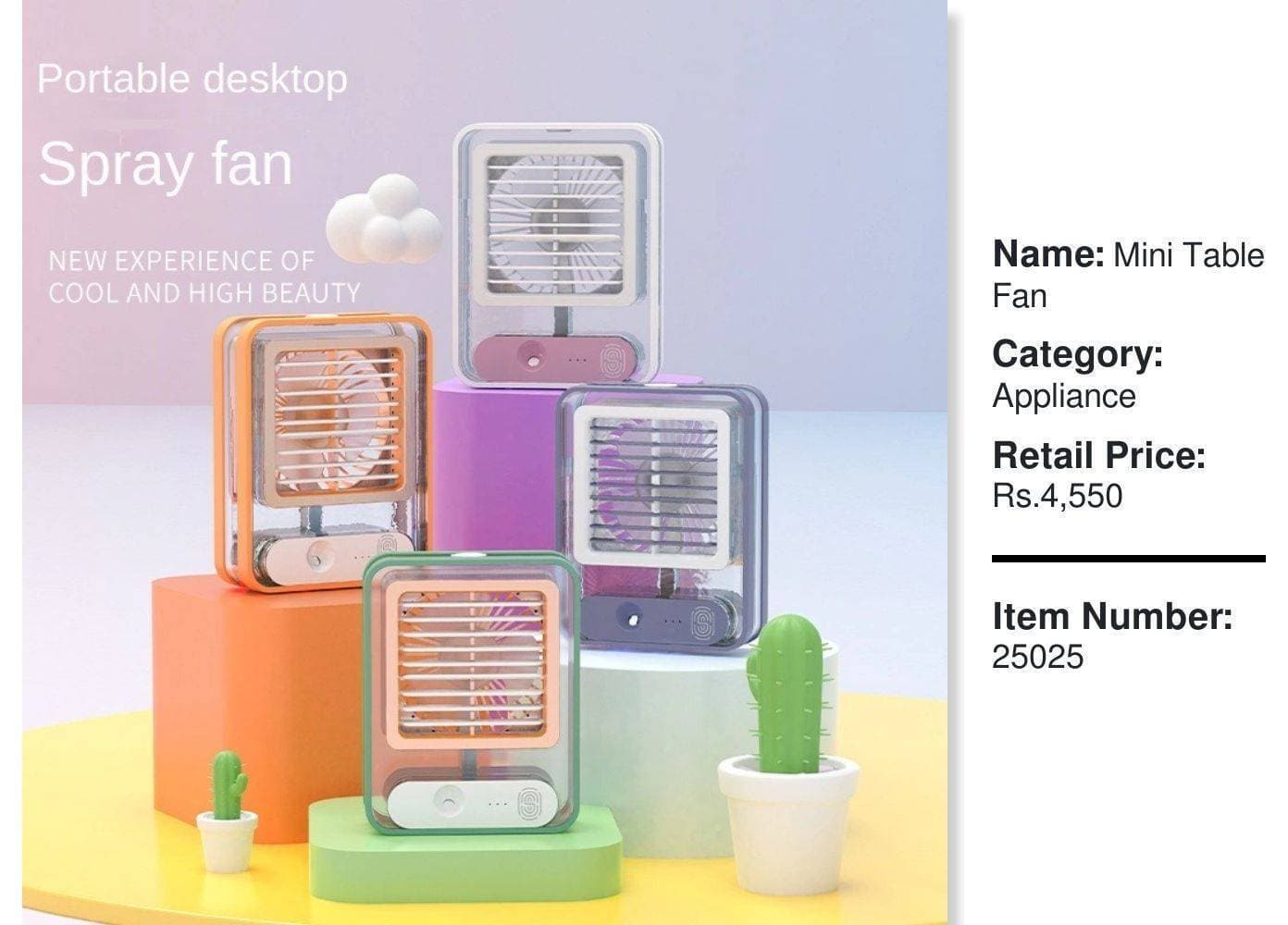 Air Cooler Rechargeable 3 Wind Speeds
