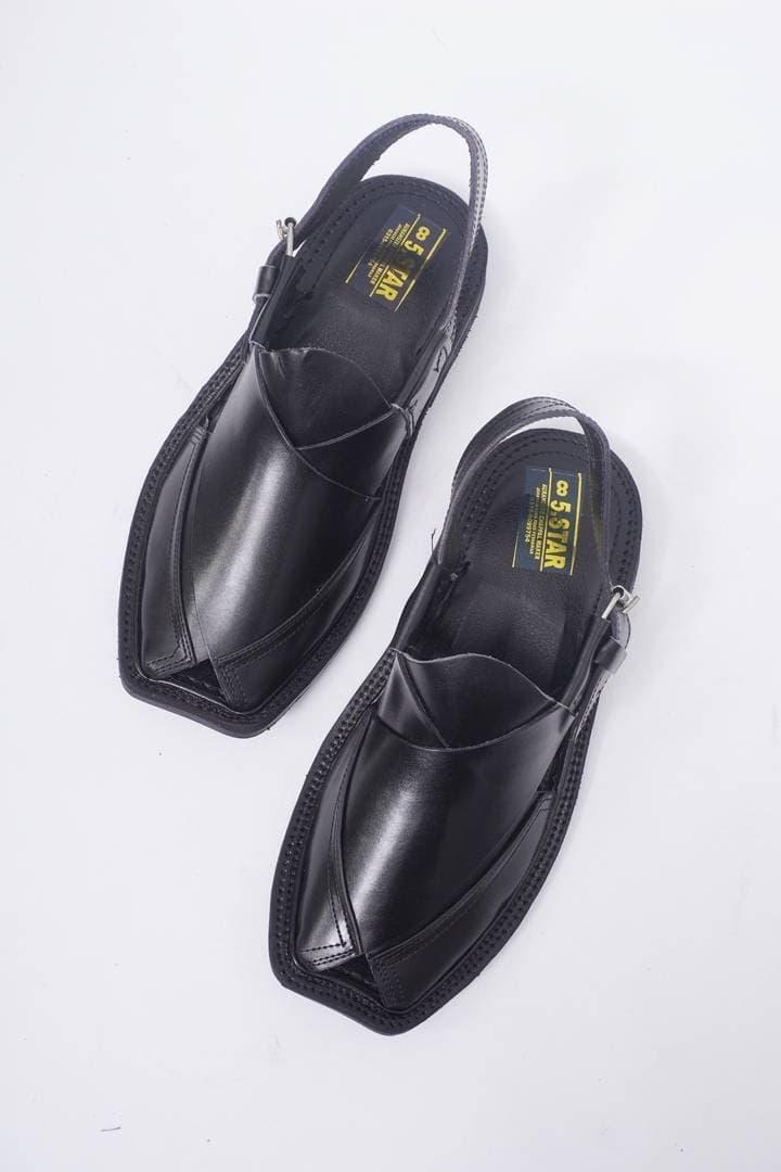 Synthetic Leather Sandals For Men'S - Black