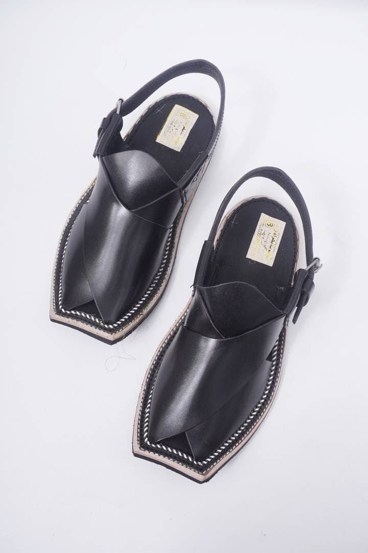 Synthetic Leather Sandals - Black