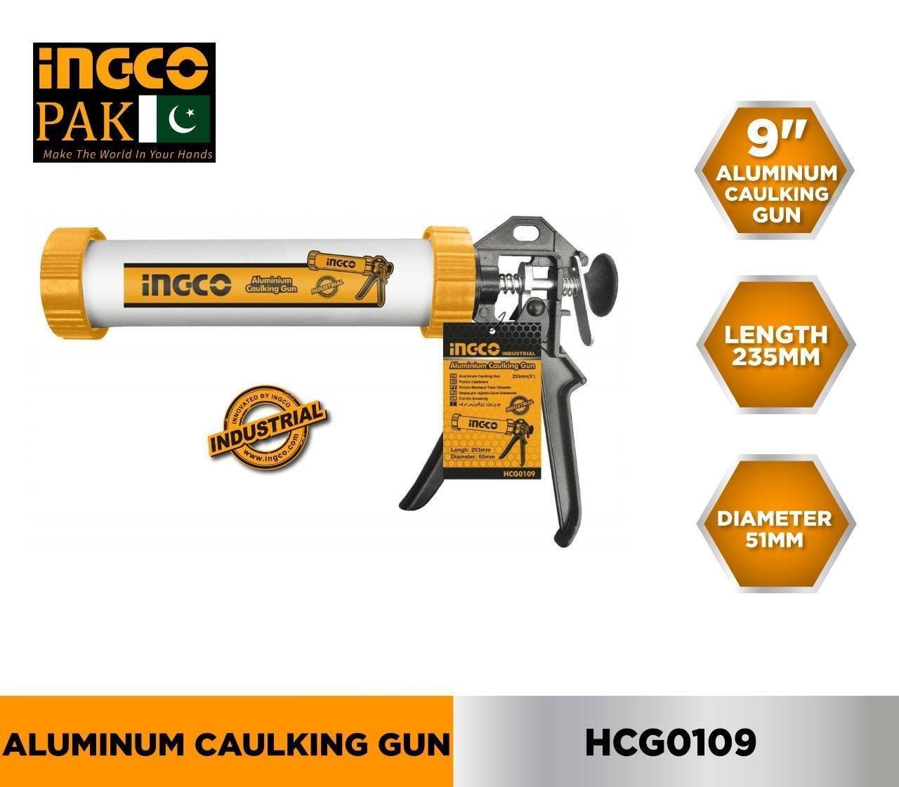 INGCO Aluminum Caulking Tool 9