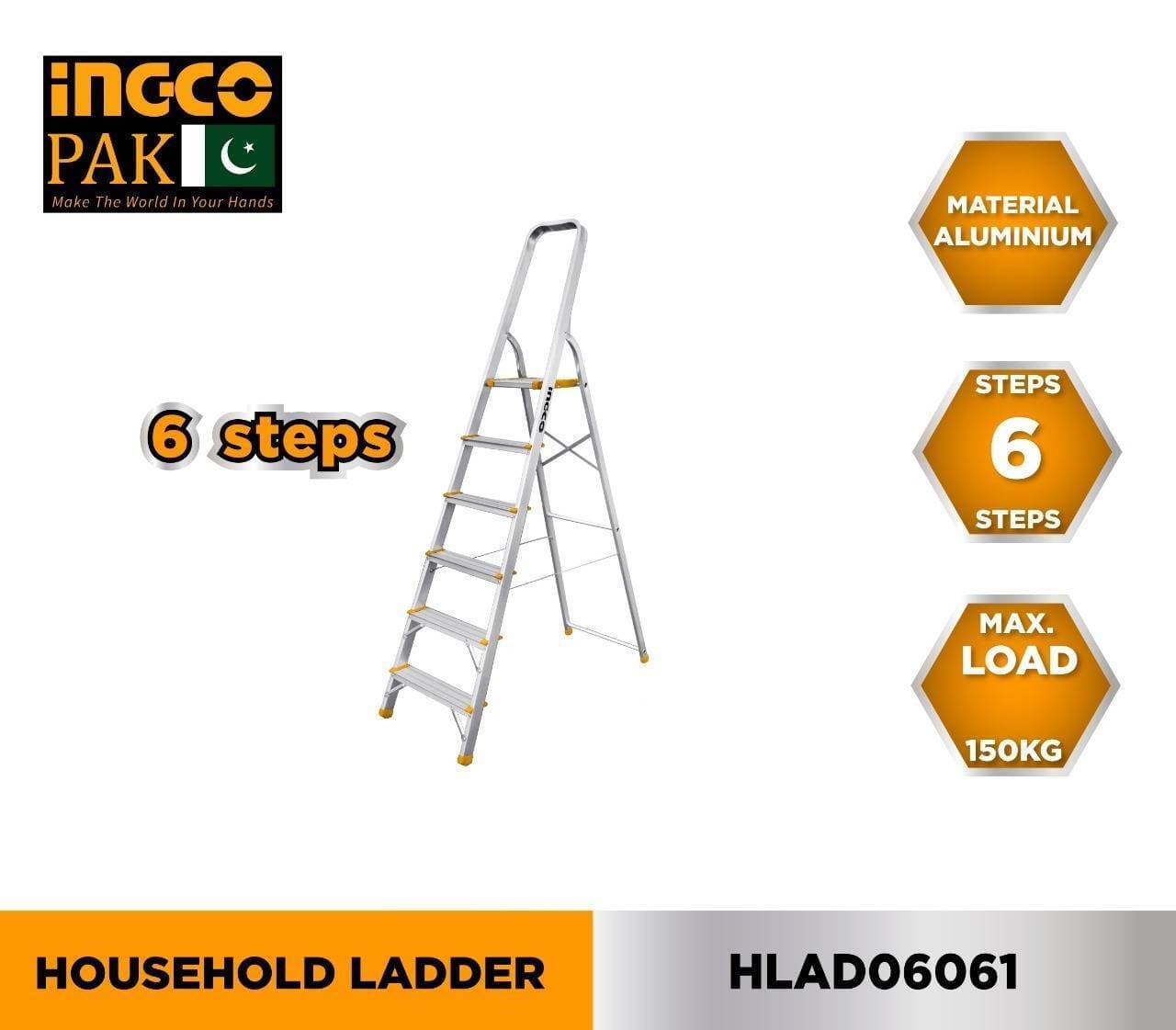 INGCO 6 Steps Aluminum Household Ladder