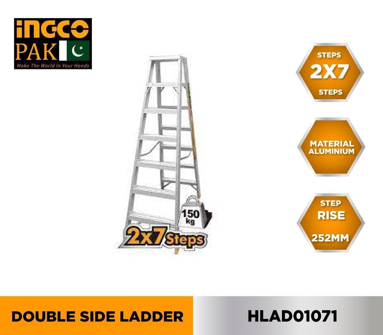 INGCO Double Side 7 Steps Aluminum Ladder