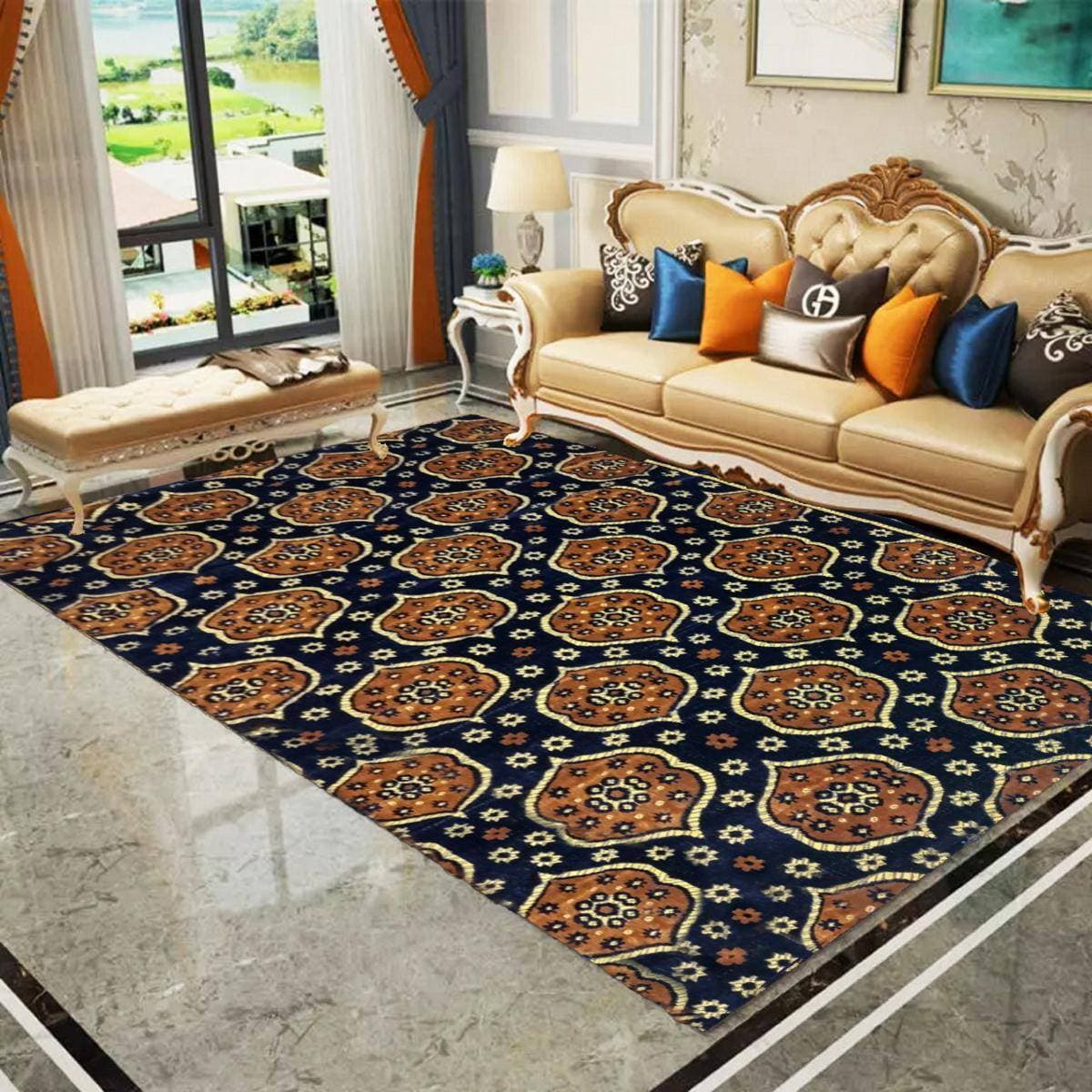 Modern Floor Piece Thin Rugs Center Carpet 6x7.5