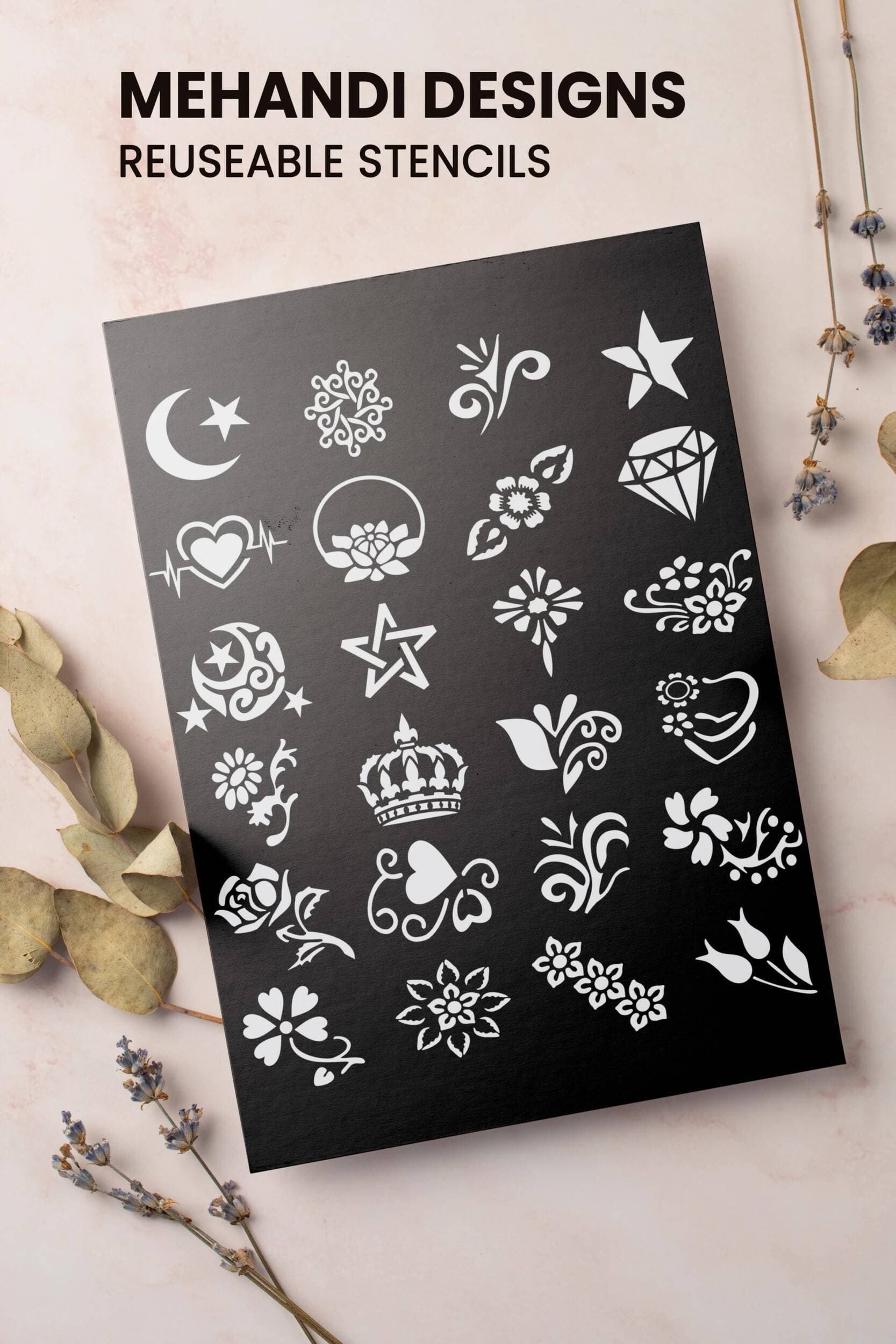Different Full Sheets Mehndi Stencils Stickers