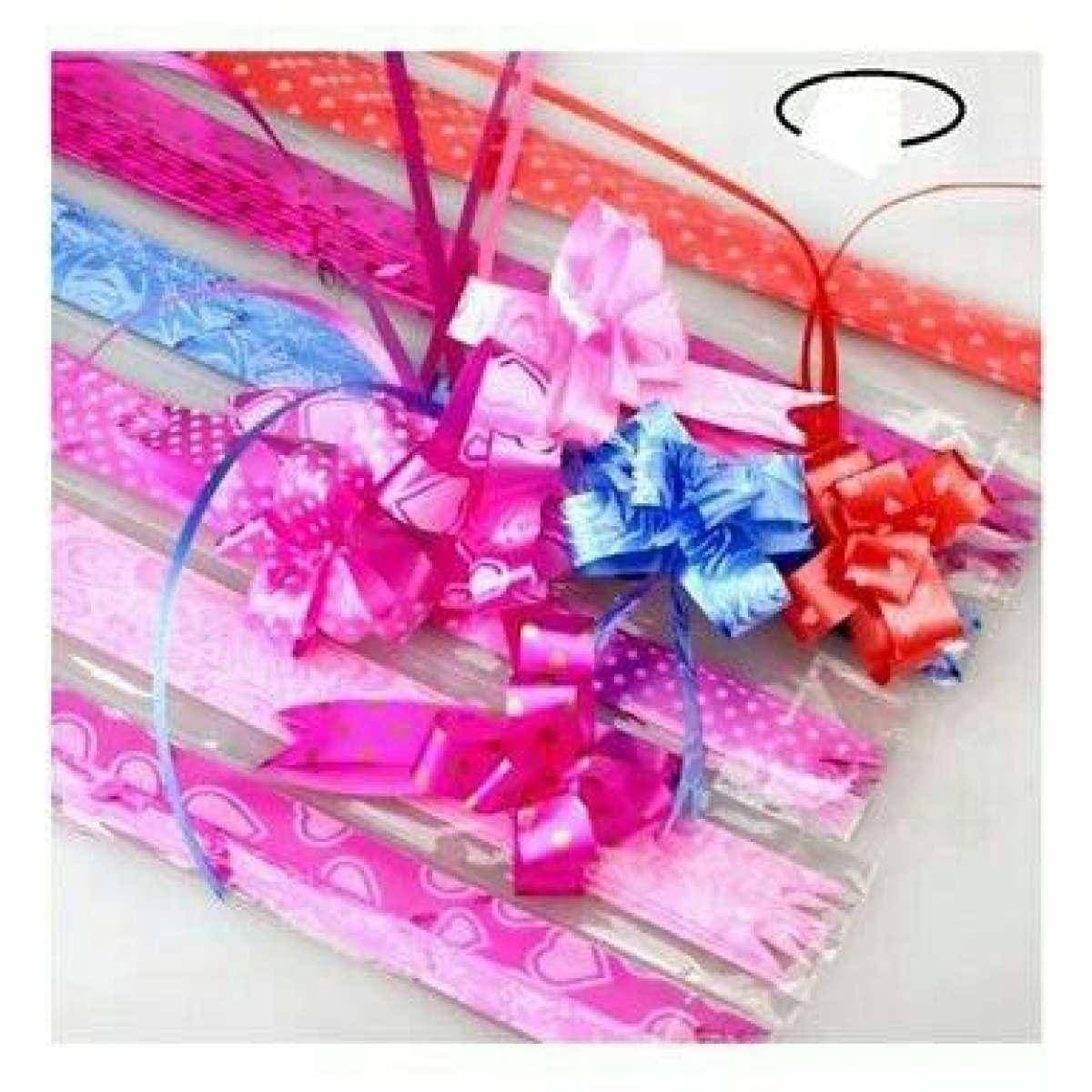 Pack of 100 PCS Pull Flower Ribbon - Multi Color