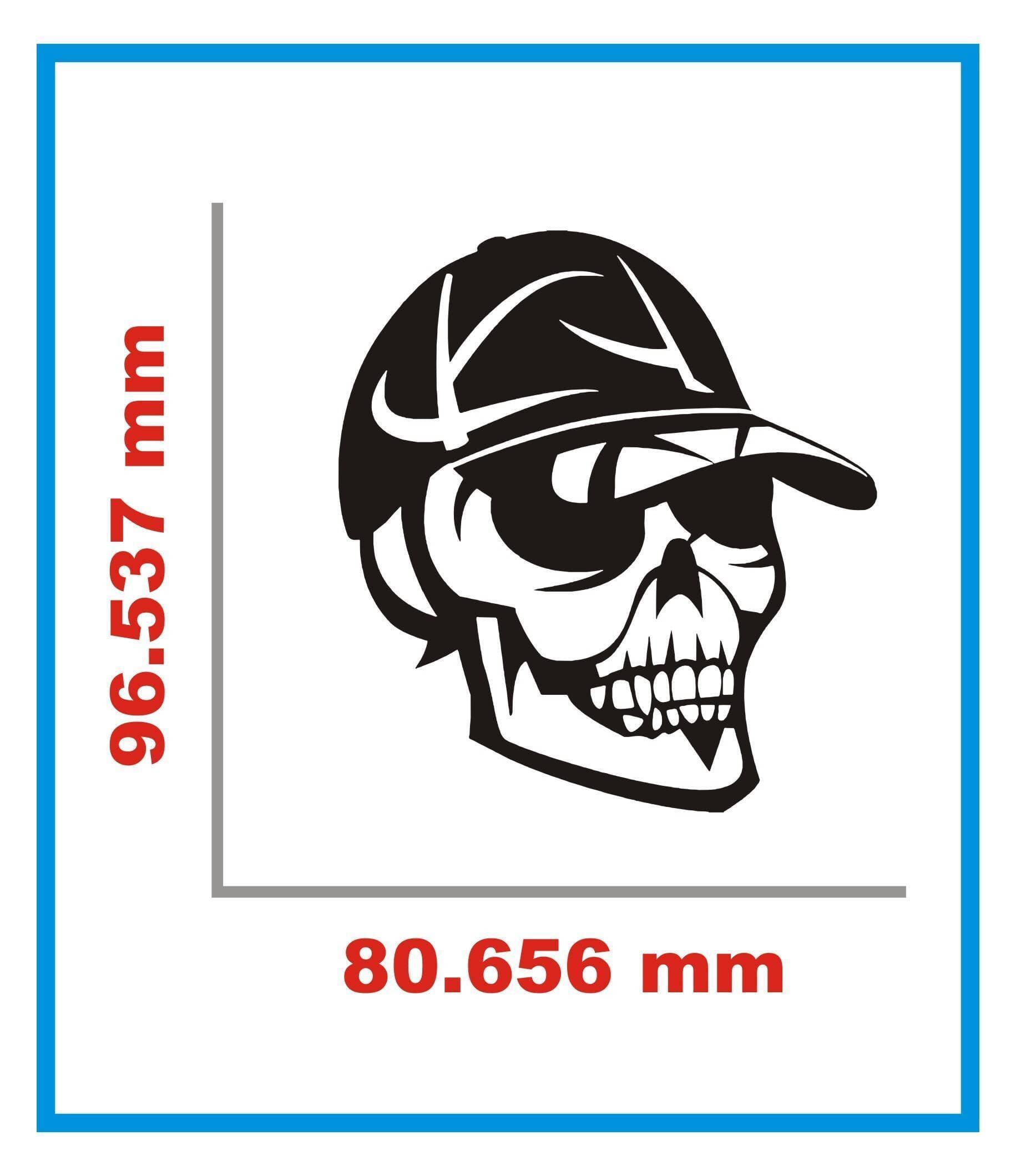 Bike & Car Head With Cap Sticker - Black