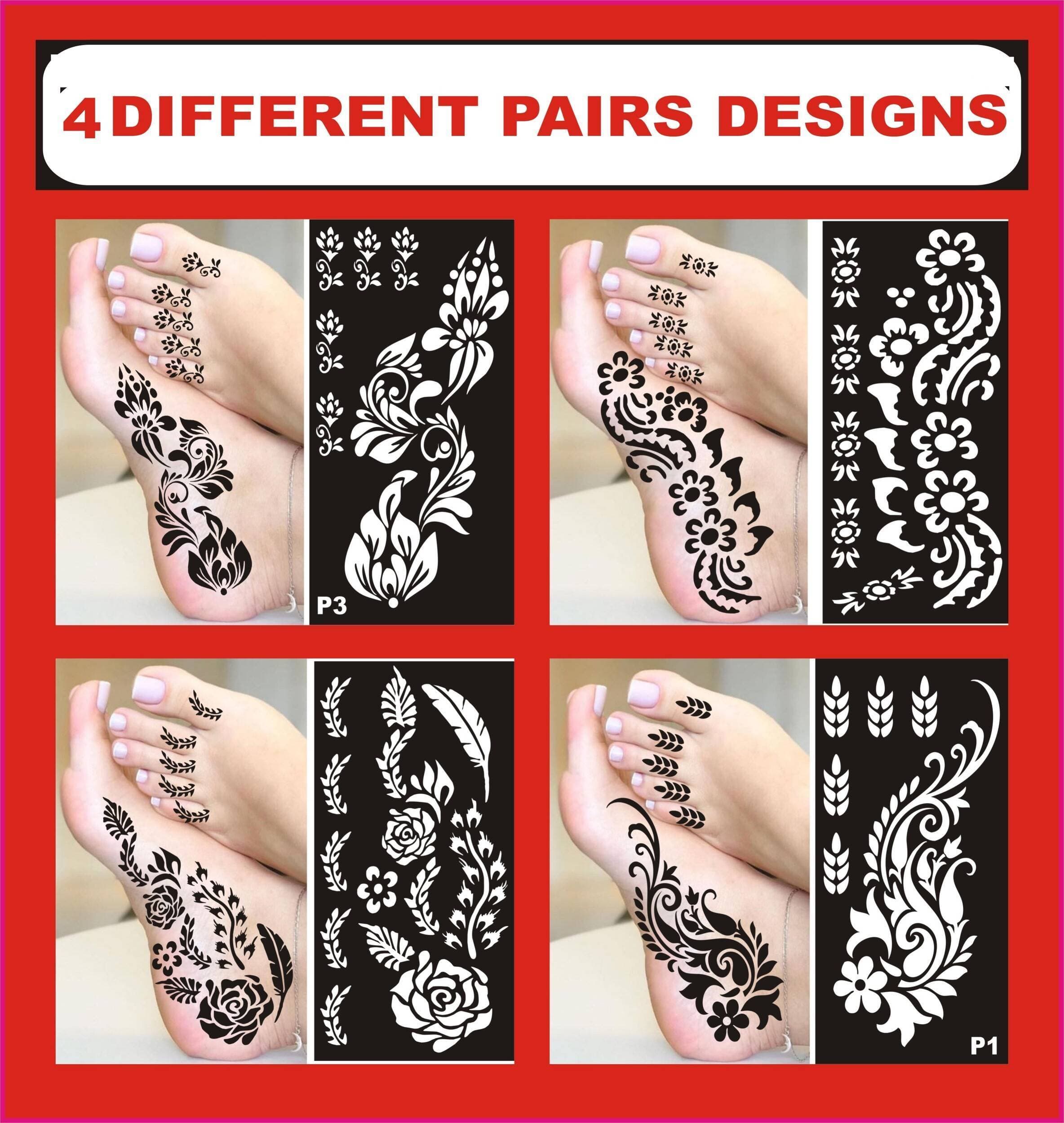 Foot Mehndi Stencils Stickers for Girl