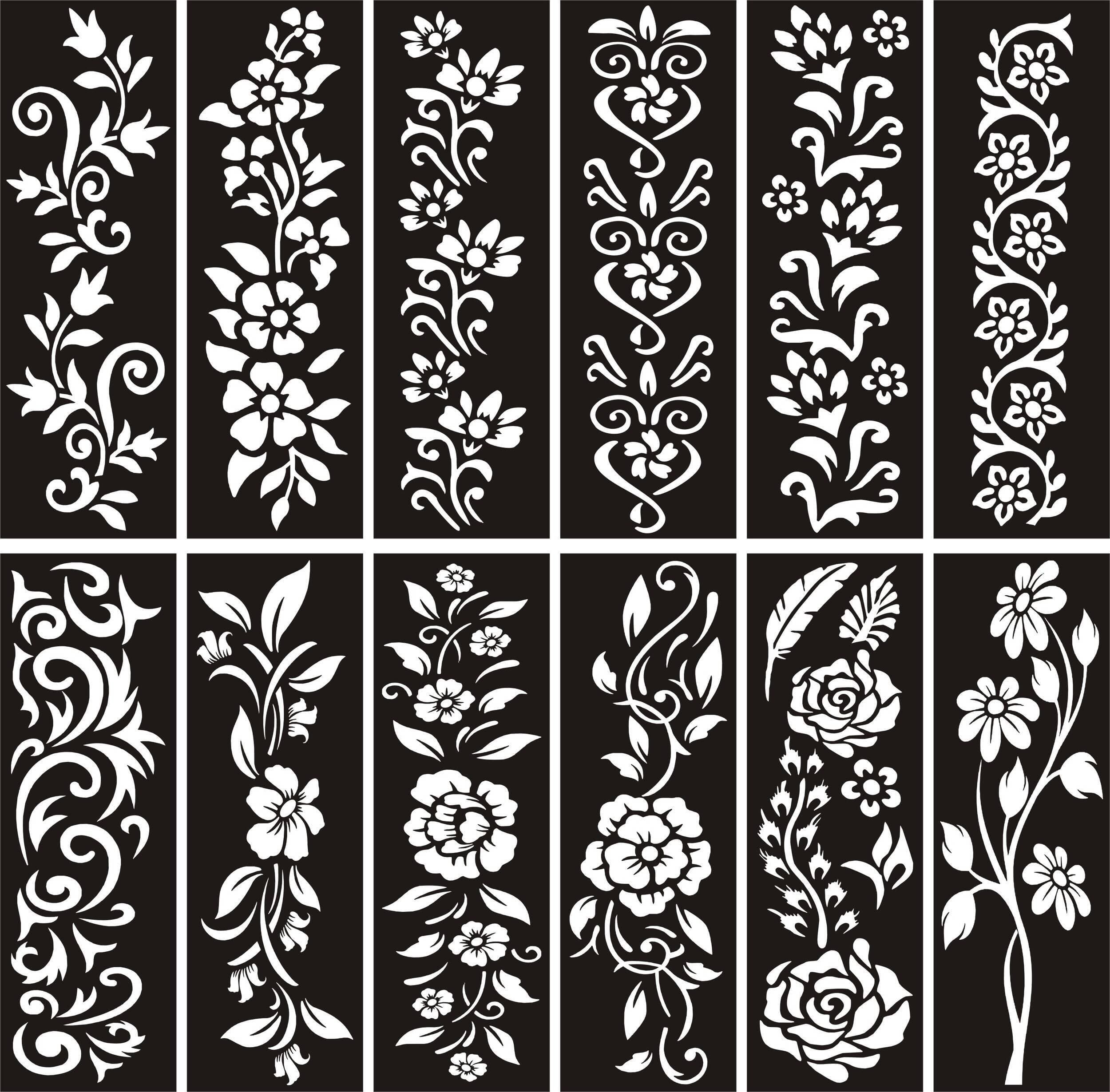 Different Designs Sheet Mehndi Stencil Stickers - 1 Set