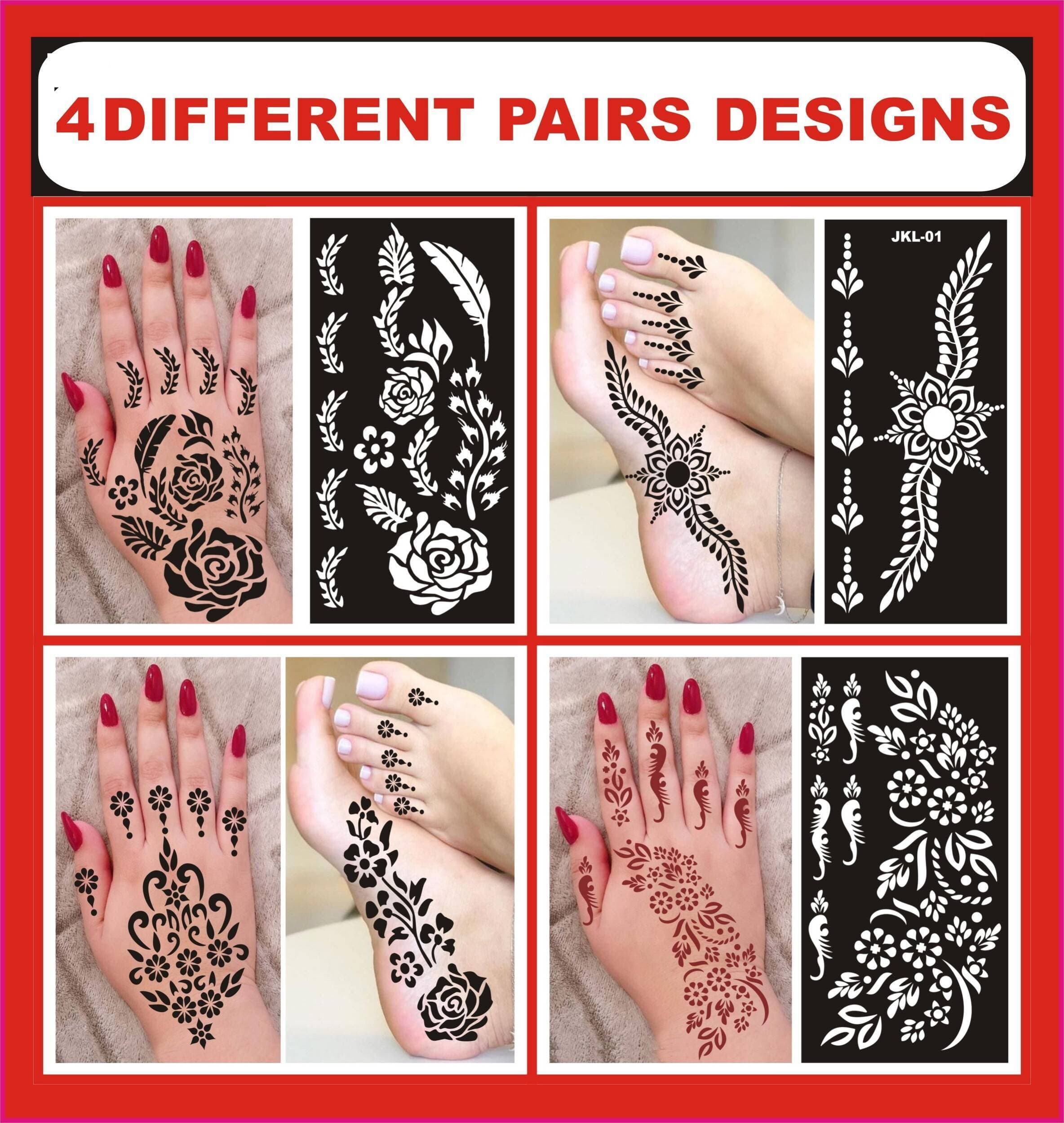 Foot Mehndi Stencils Stickers for Women