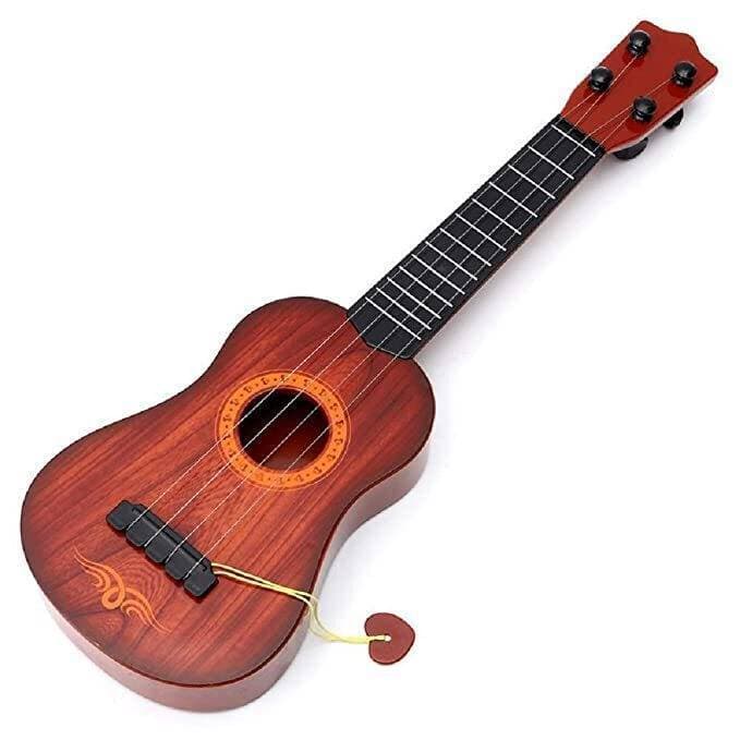 Dream Voice Wooden Finish Guitar With Metallic Strings