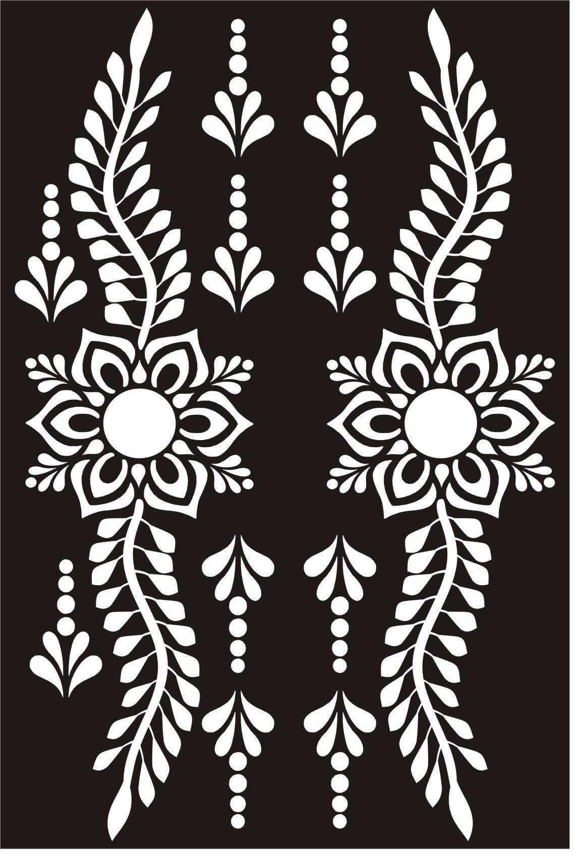 Multi Design Mehndi Stencil Sheets - 1 Pair