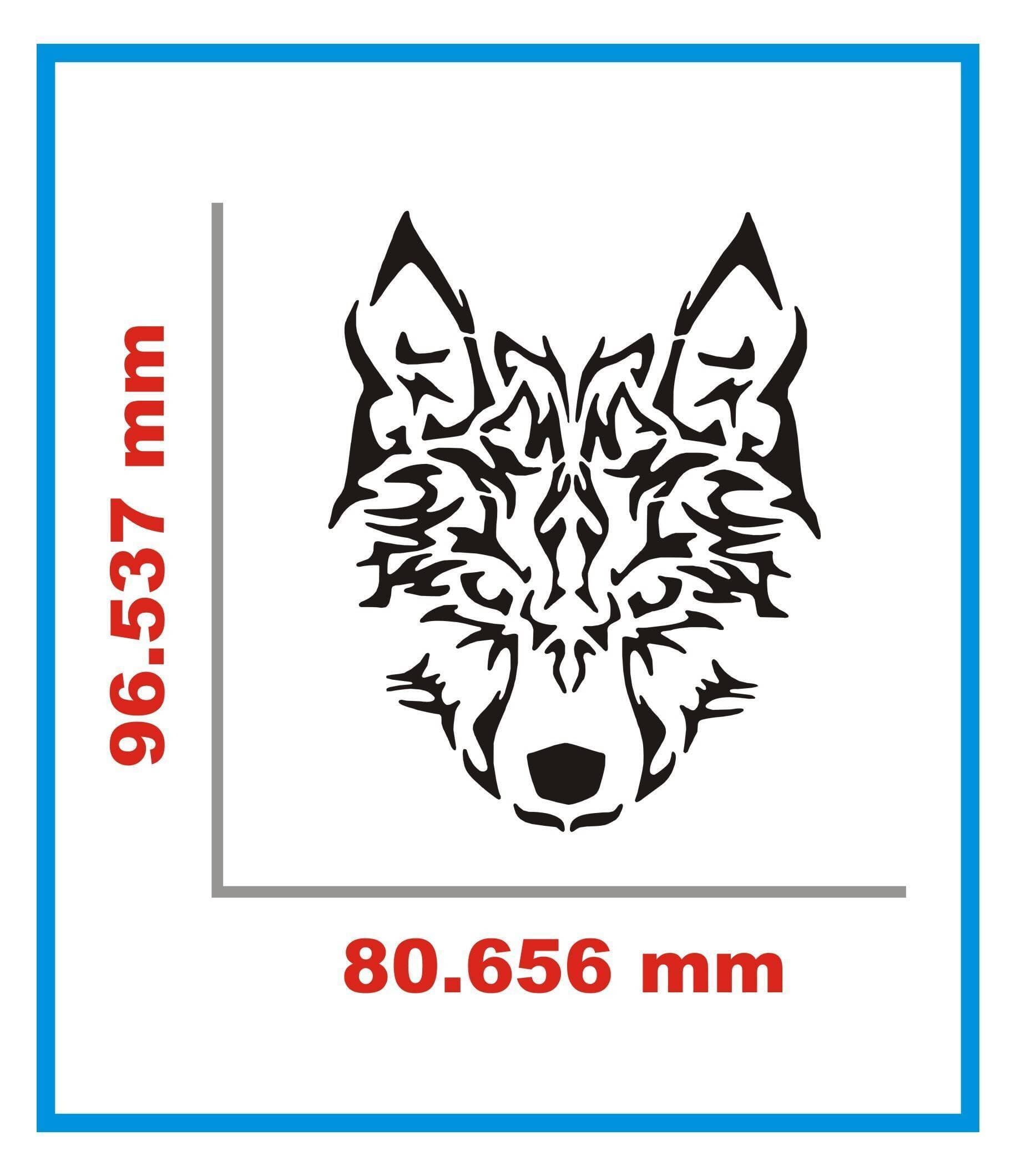 Bike & Car Wolf Tattoo Sticker - Black