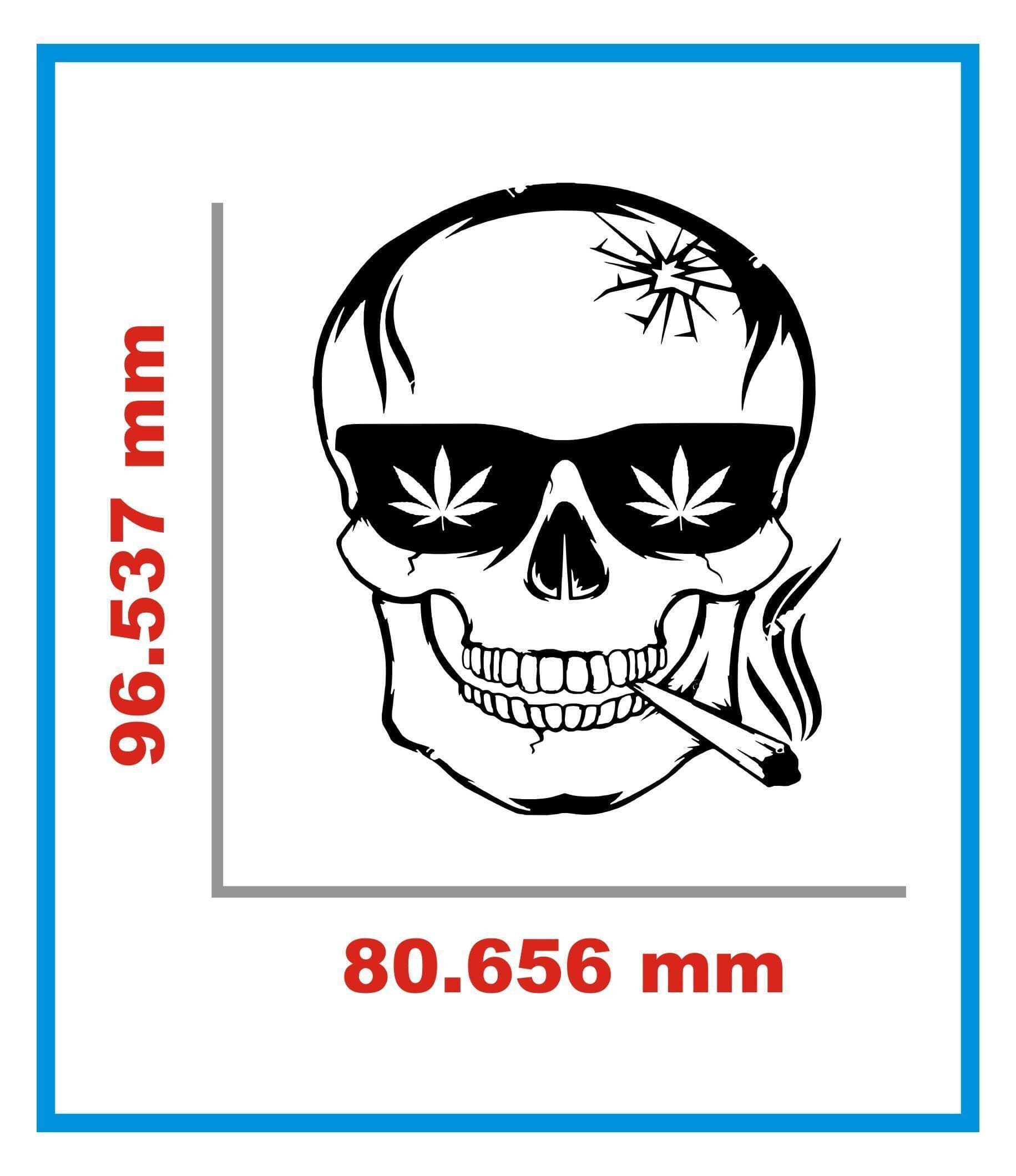 Car & Mobile Tattoo Sticker Skull Head - Black
