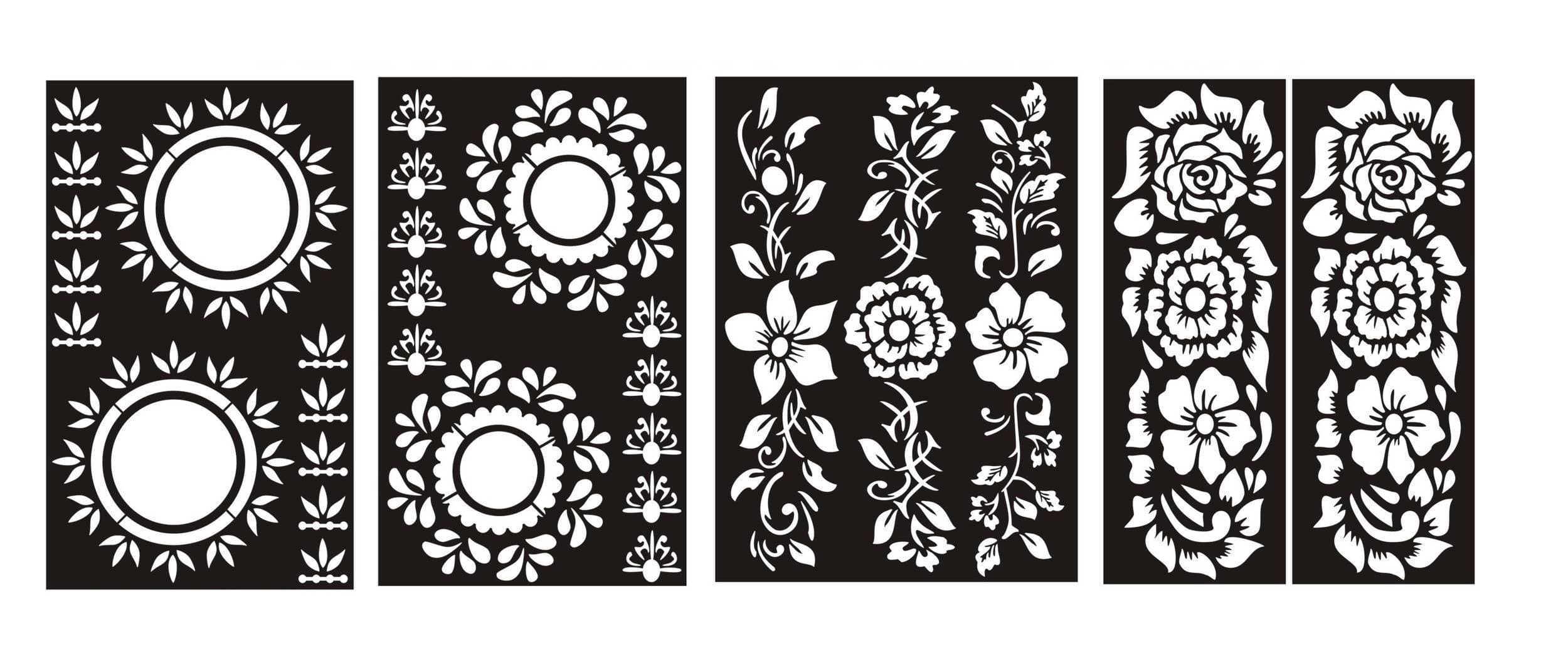 Different Designs Mehndi Stencils Stickers - 1 Set