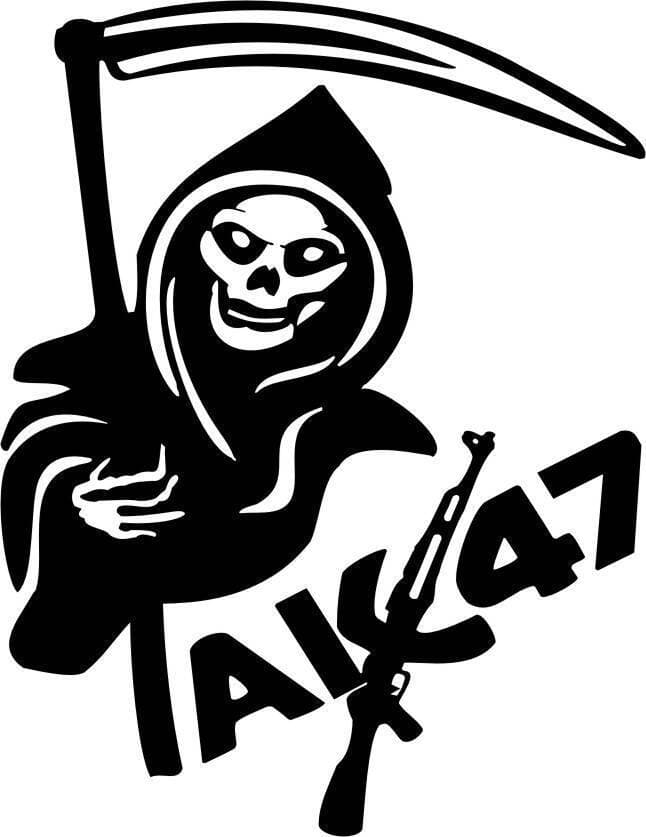 PVC Vinyl Ak 47 Mobile/Tablet & Bike Sticker - 1 Piece