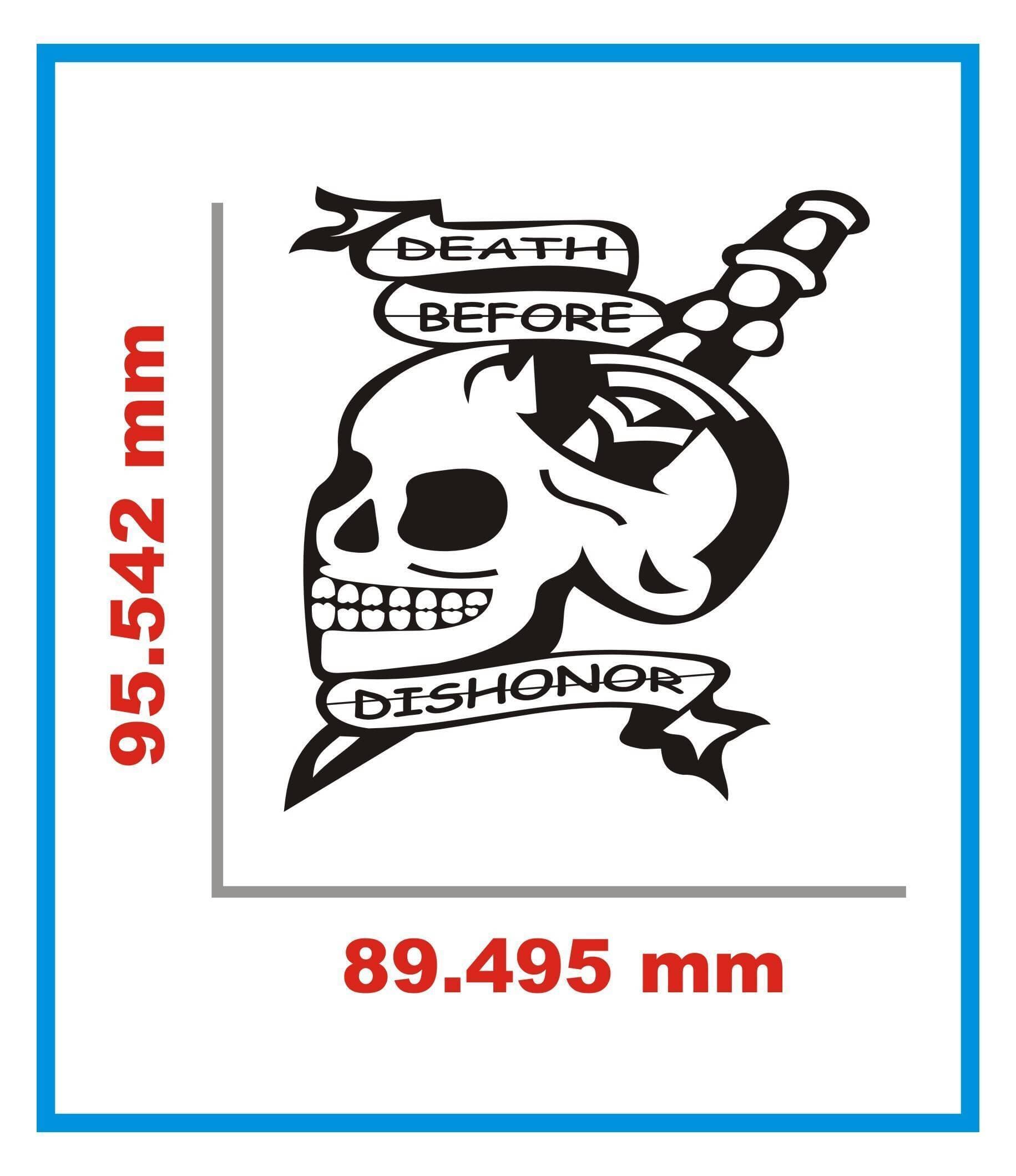 Bike & Car Skull Head Sticker - Black