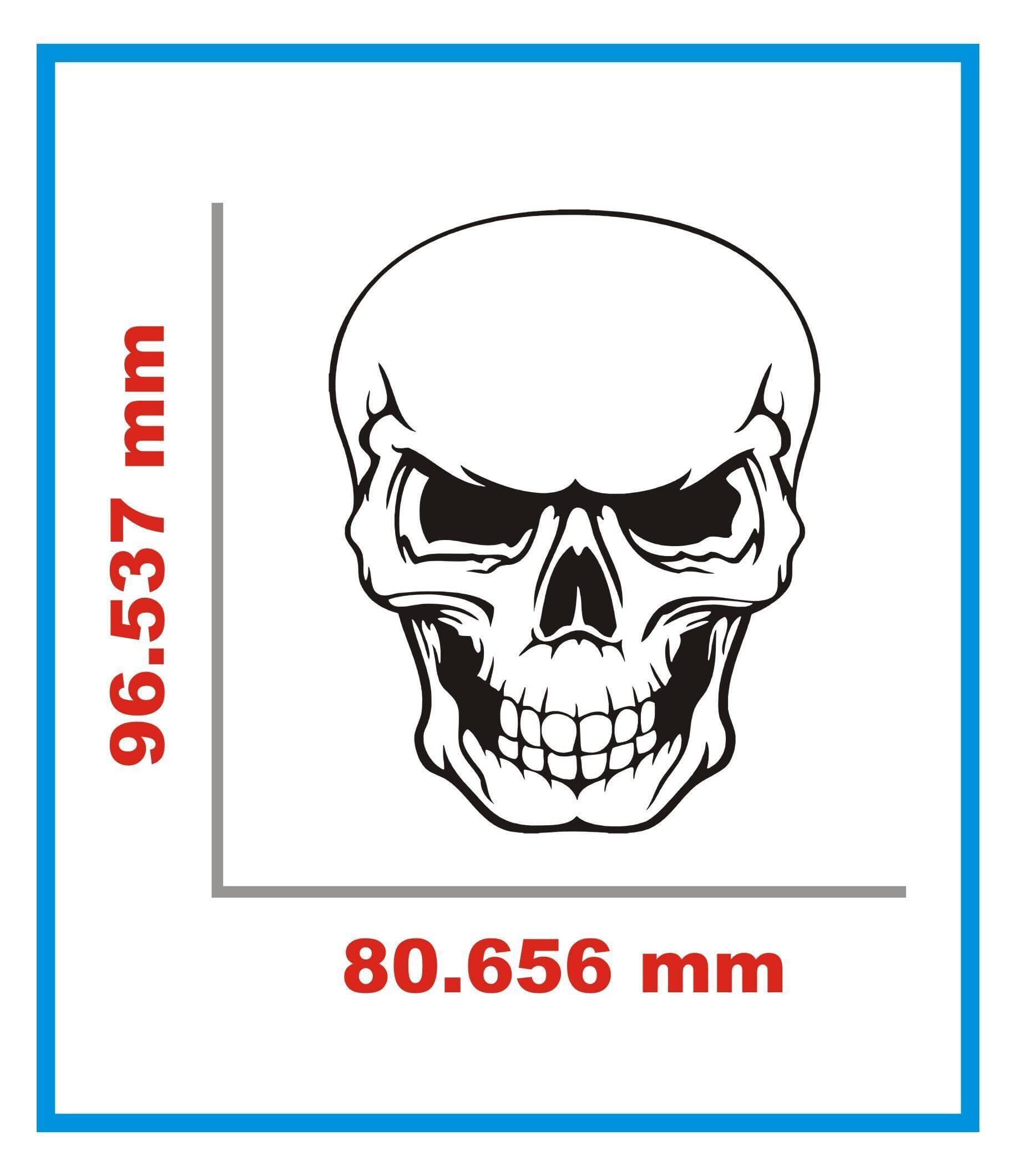Bike & Car Smile Skull Head Sticker - Black