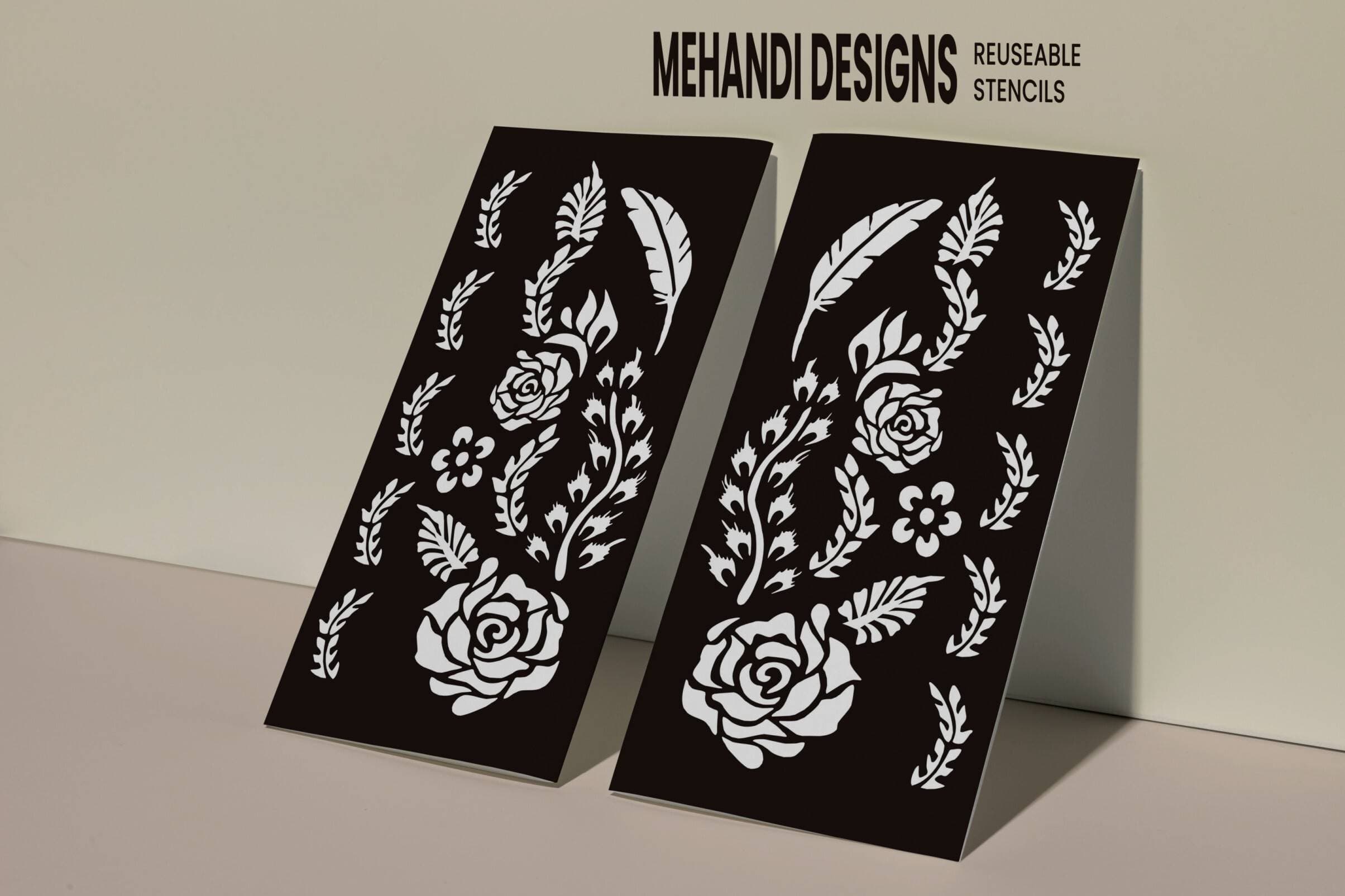 Different Sheet Mehndi Stencils Stickers - Set of 2