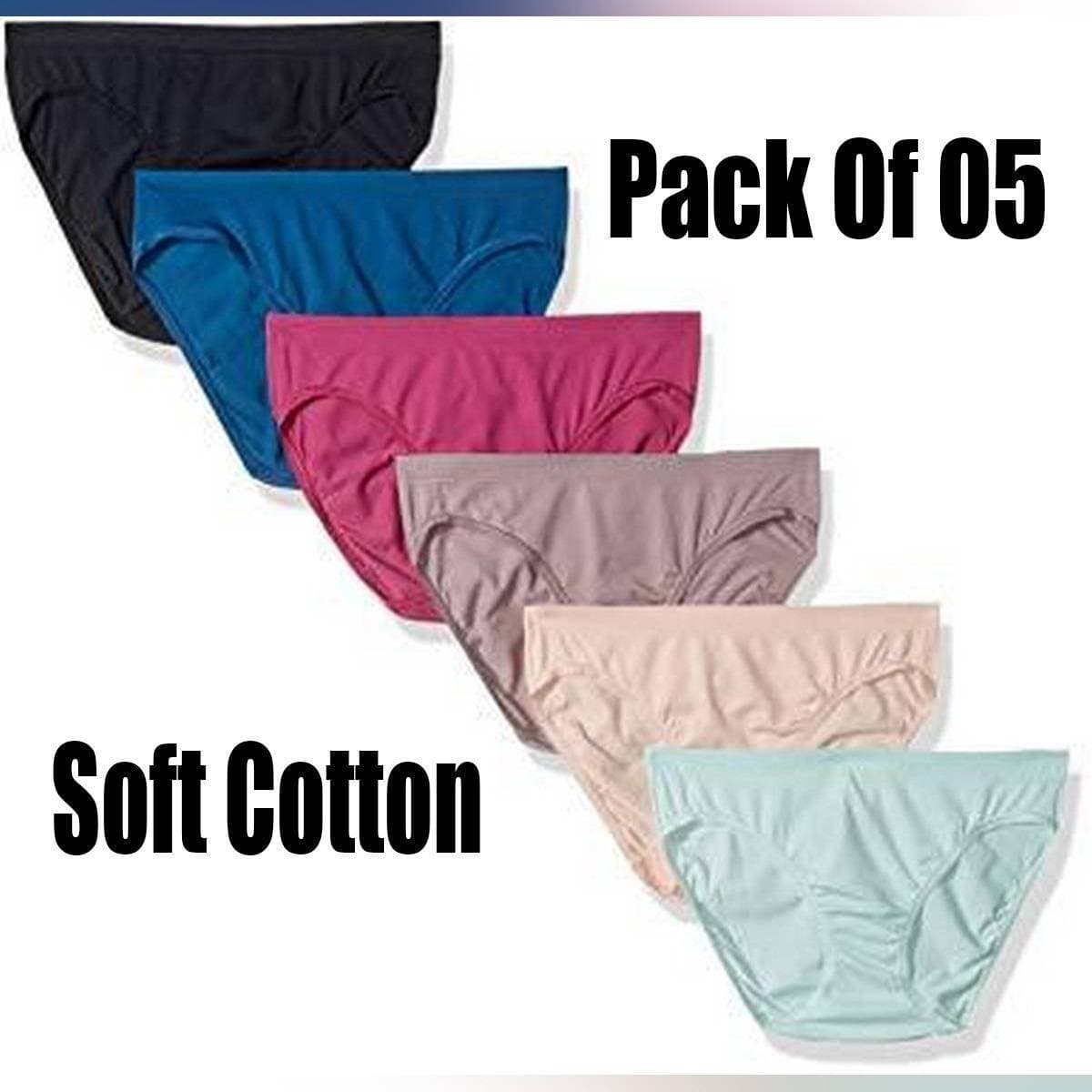 Pack of 5 Soft Cotton Underwear Panties for Women