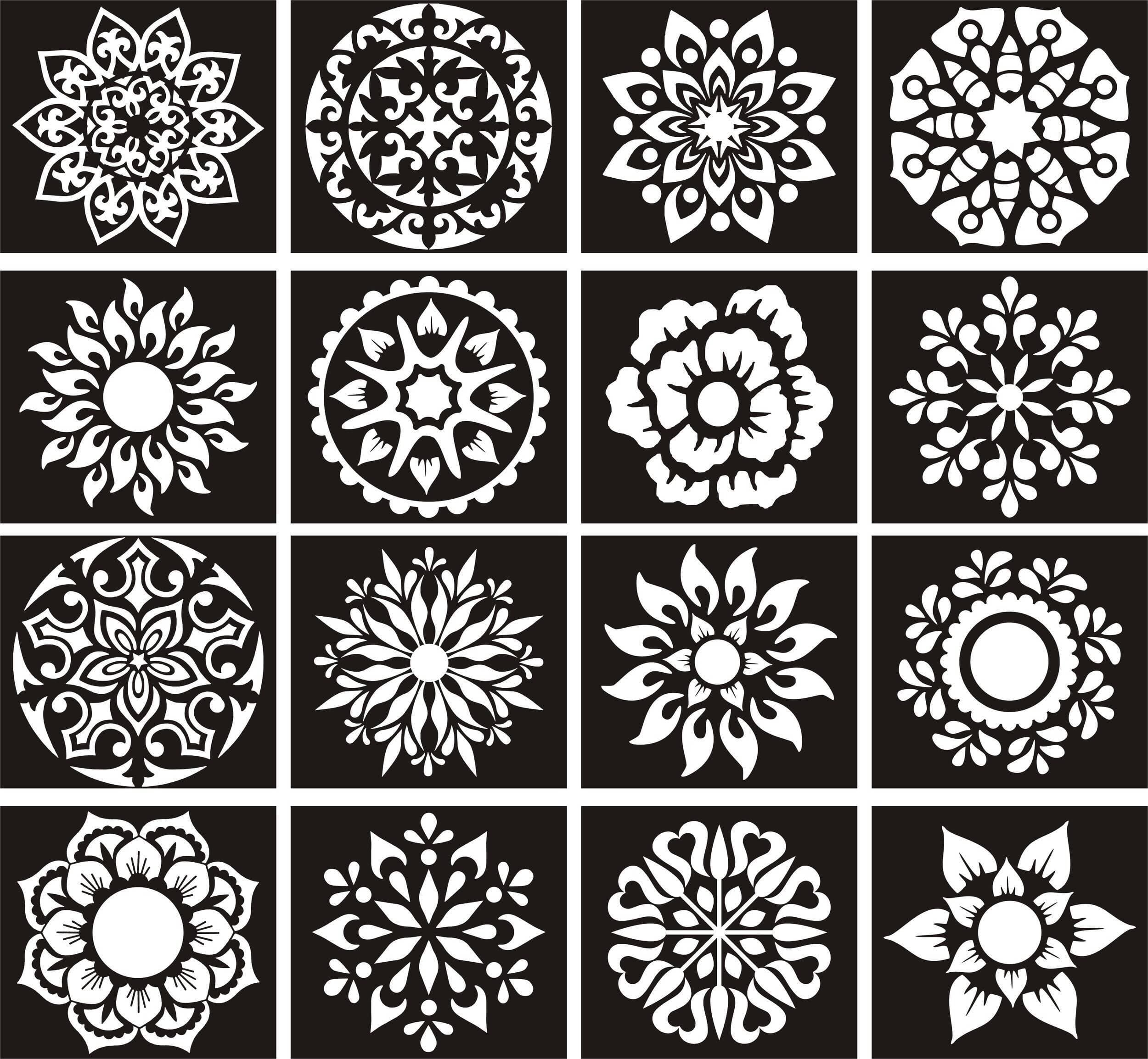 Multi Design Sheets Mehndi Stencils Stickers - 1 Set