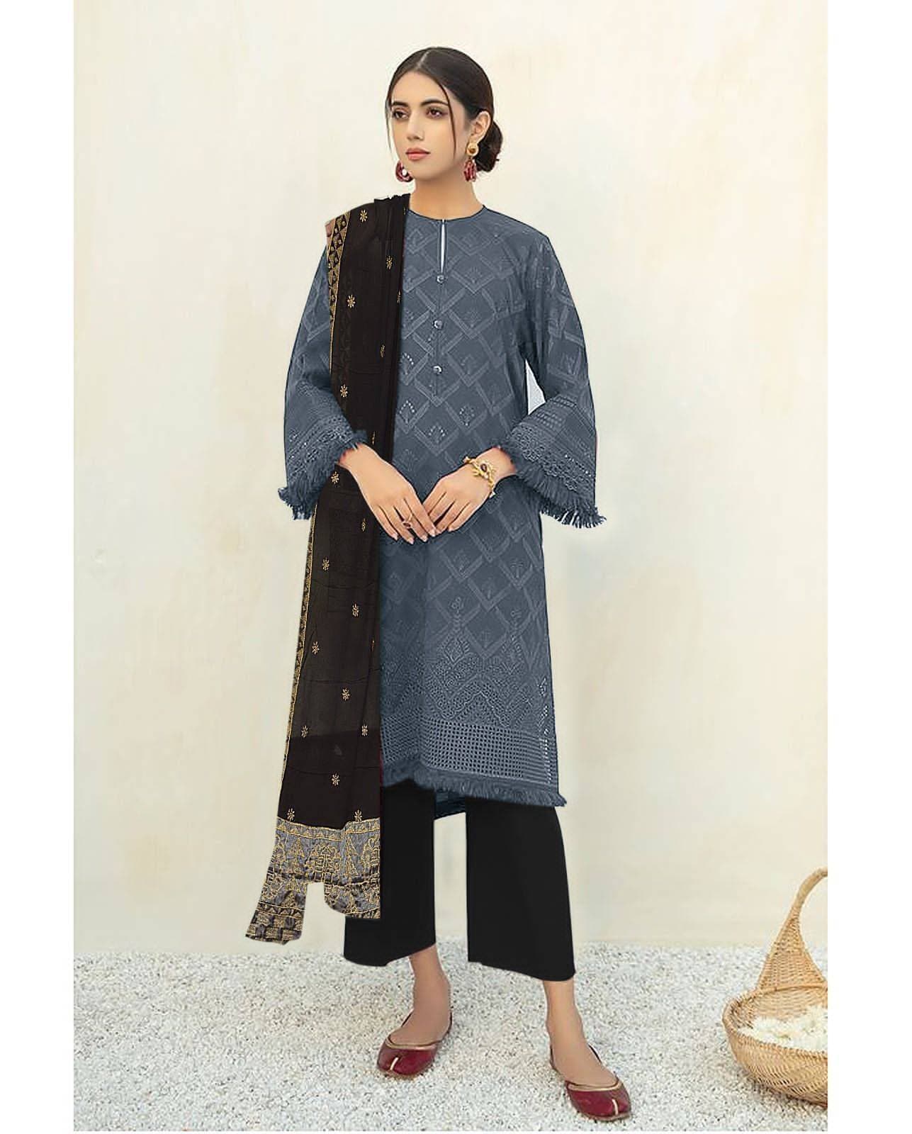 Baroque Linen 3 PCS Unstitched Suit For women (Replica)