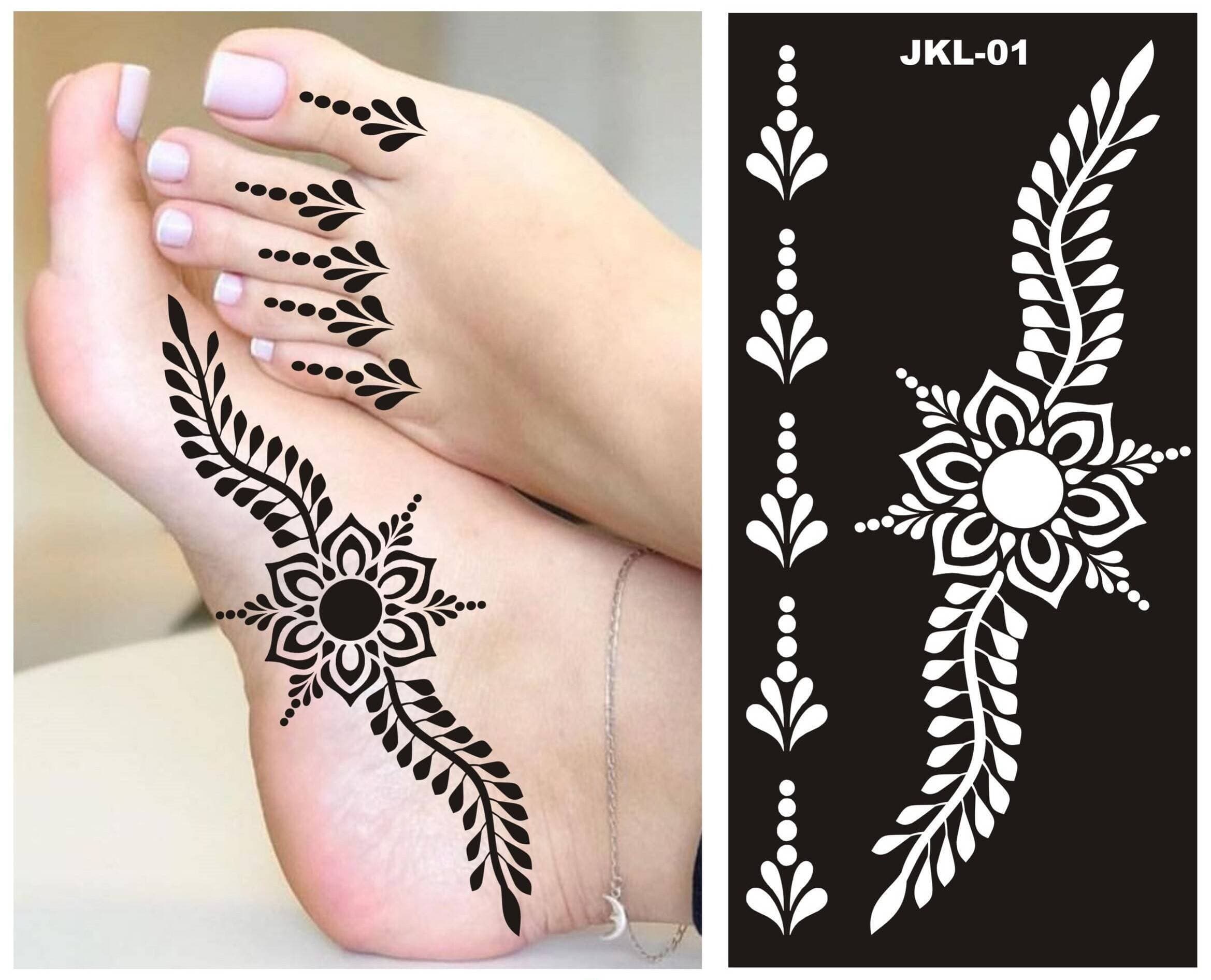 1 Pair Mehndi Papers Multi Sheets Foot