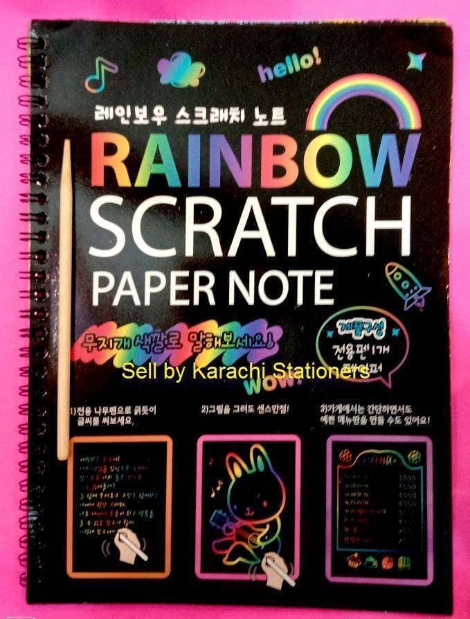 Large Notepad Scratch book with wooden stick