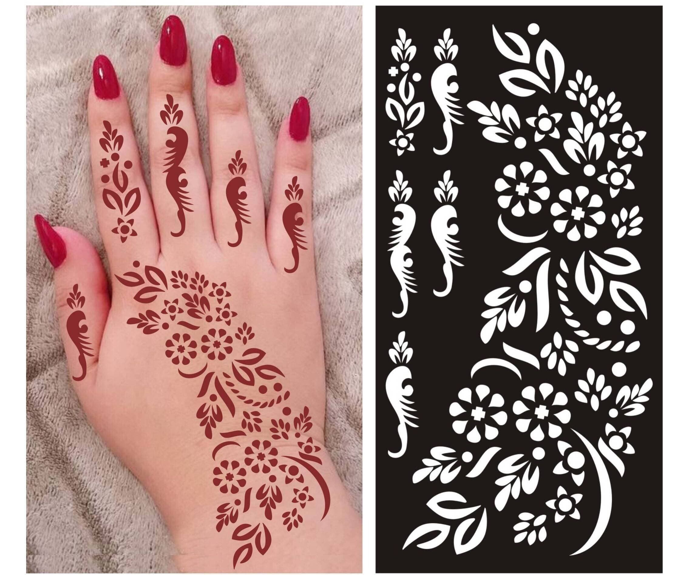 1 Pair Mehndi Papers Sheets Multi Designs For Foot