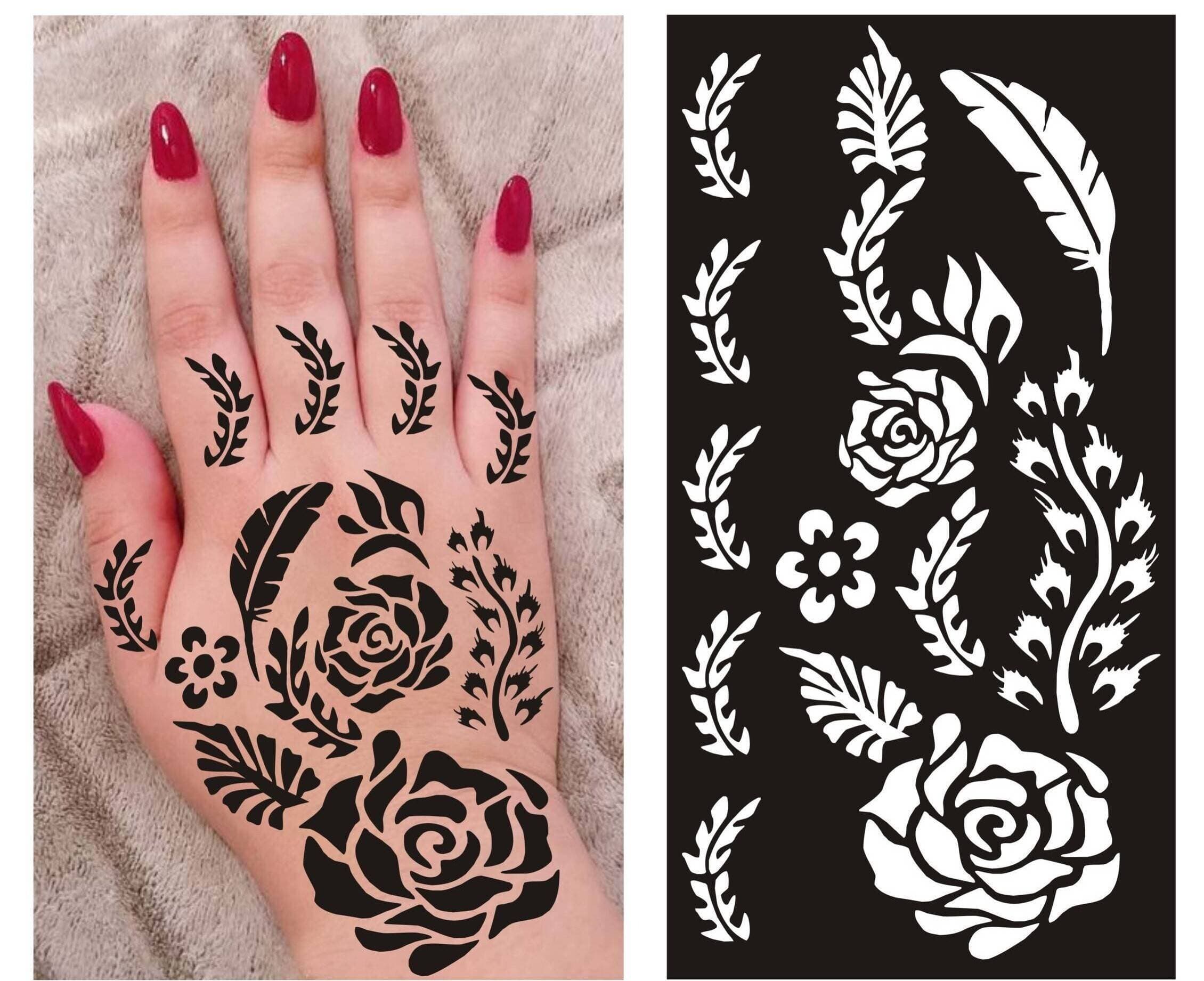 1 Pair Mehndi Papers Sheets Multi Designs For Hands