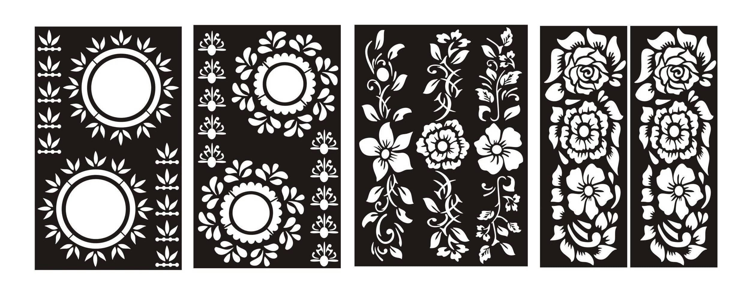 4 Different Bridal Mehndi Sheets Set