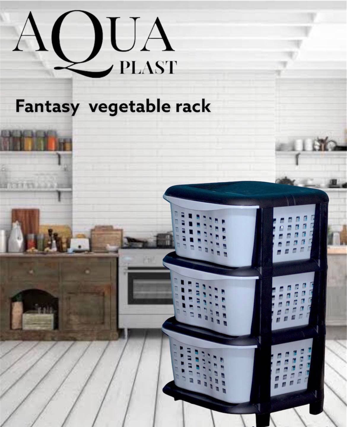 Vegetable Fruits Rack 3 Layer Compartment For Kitchen