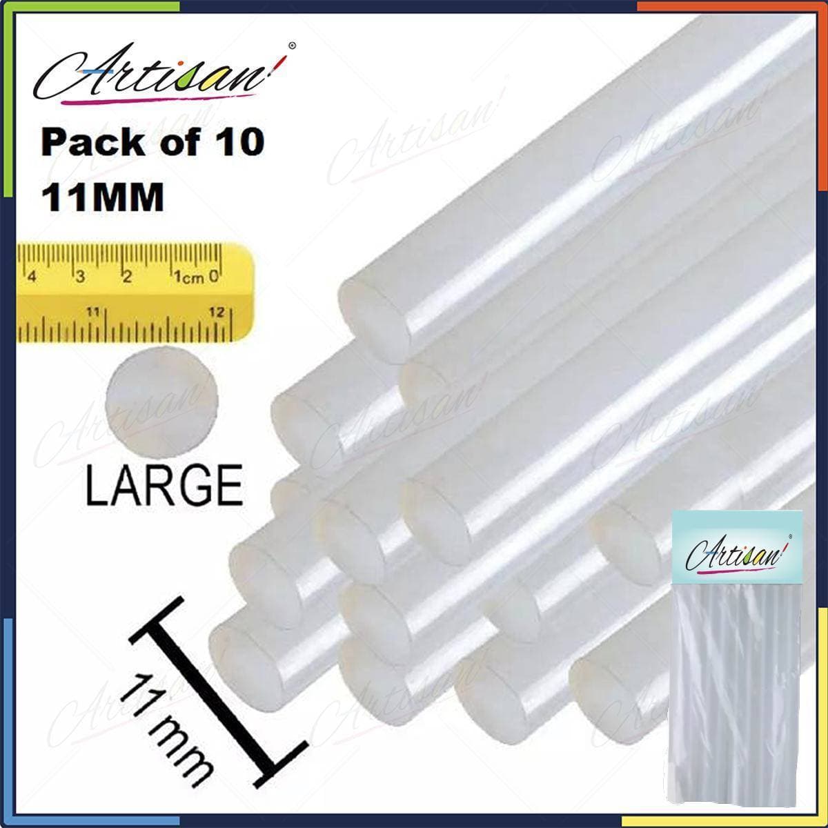 Artisan Pack of 10 - 11mm Large Glue Sticks