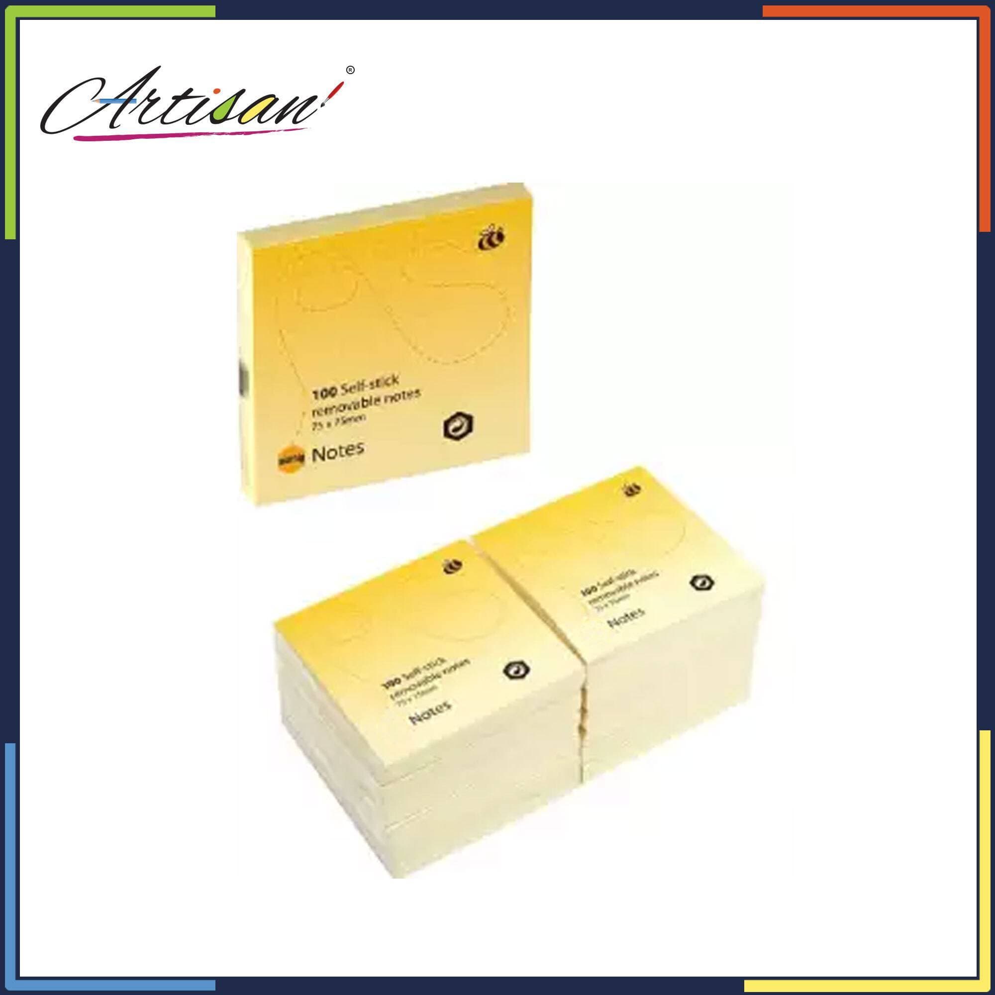 Artisan Sticky Note Pad 100 Sheets 3x3inch - Pack Of 12