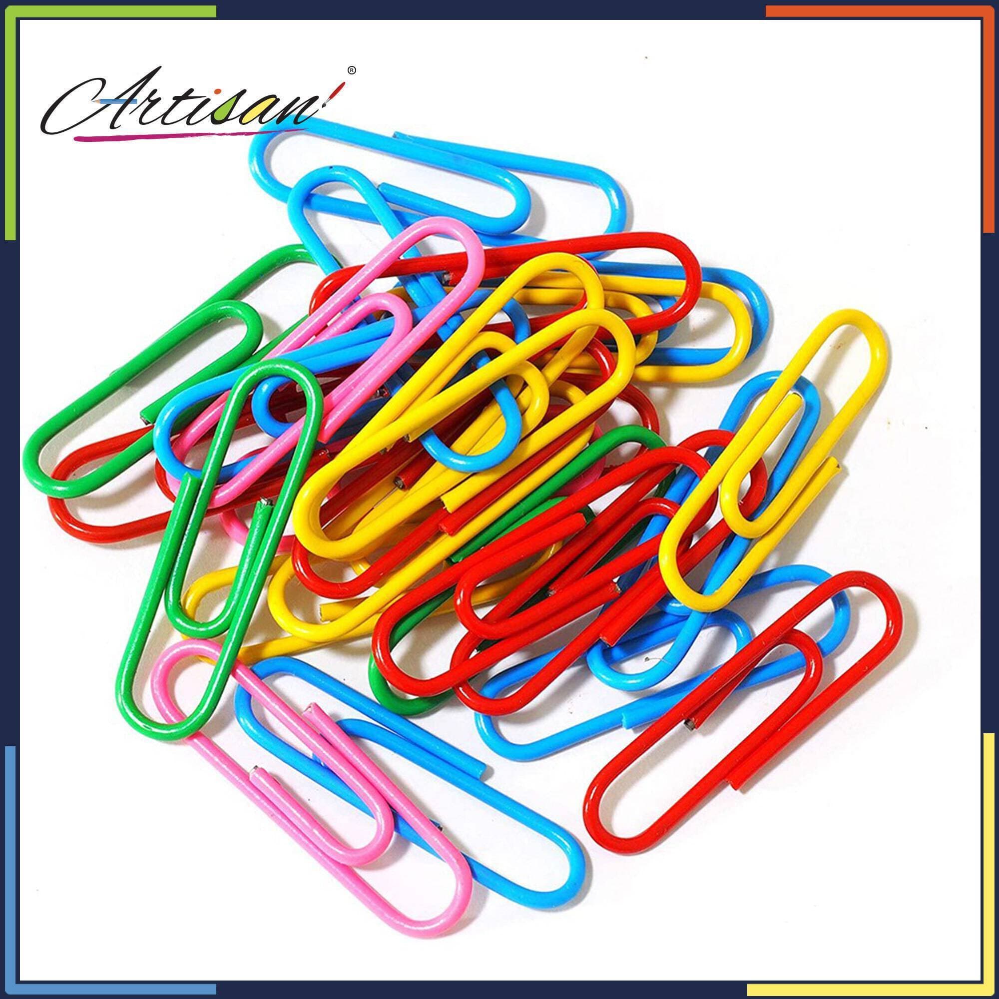 Artisan Pack of 3 (240 PCS) 33MM Colored Plastic Gem Clip for Paper
