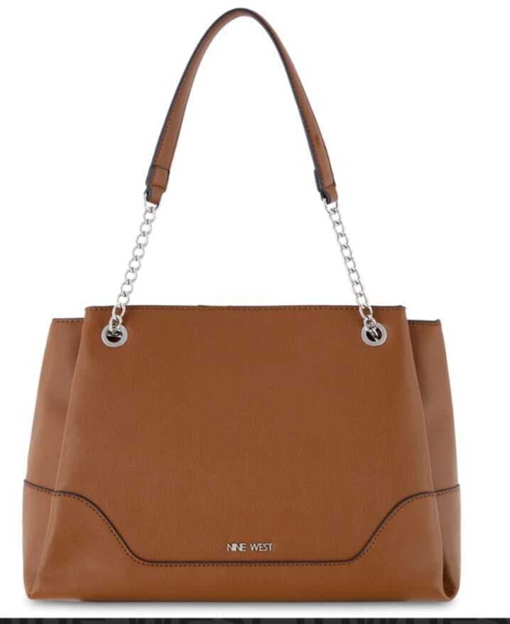 Nine West Townes Satchel Hand Bag For Women - Saddle Tan