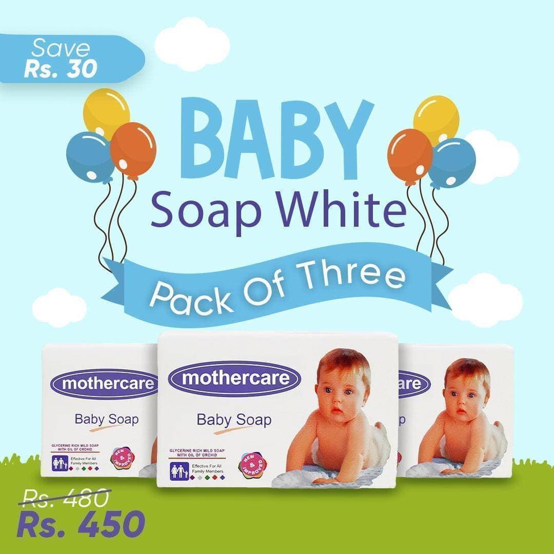 Mothercare Baby Regular White Soap 80g - Pack of 3