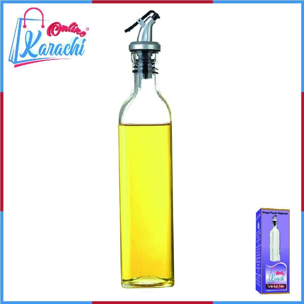 Vinegar Pourer Dispenser Glass Bottle Kitchen Cooking 500Ml