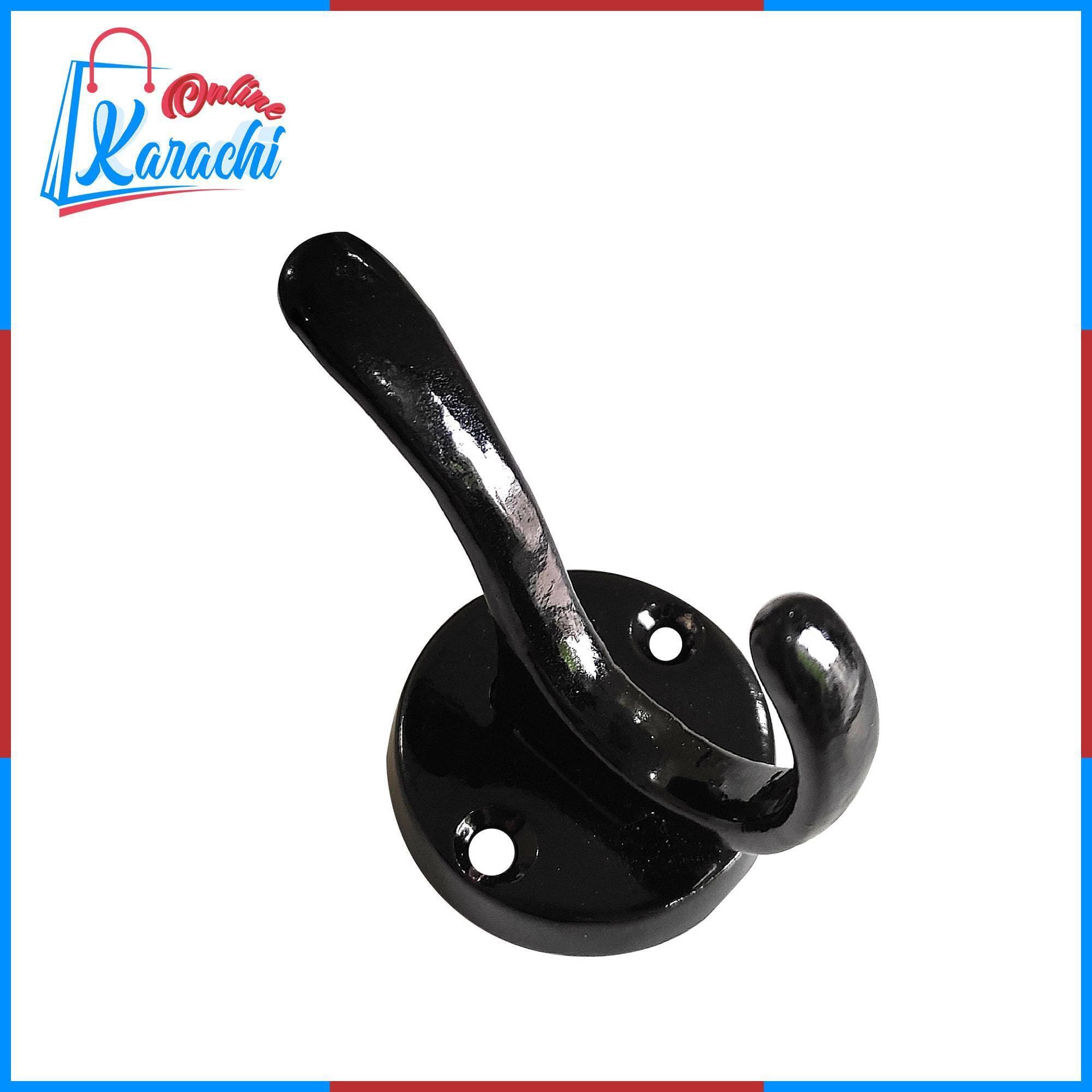 Single Hook For Hanging Cloth Black With Screws