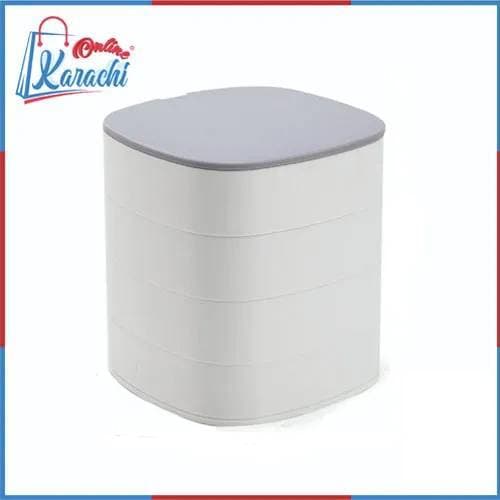 Rotating Jewelry Storage Box 4 Layer 360 Degree