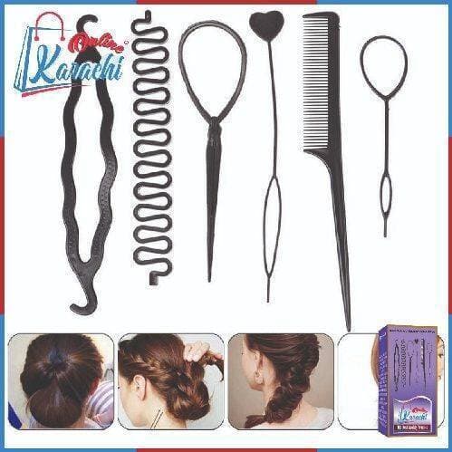 Braids Tools With Zig Zag Pony Tail Makers (Set Of 6 Pcs)