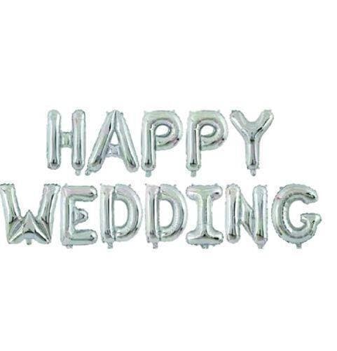Happy Wedding Foil Letter Balloons