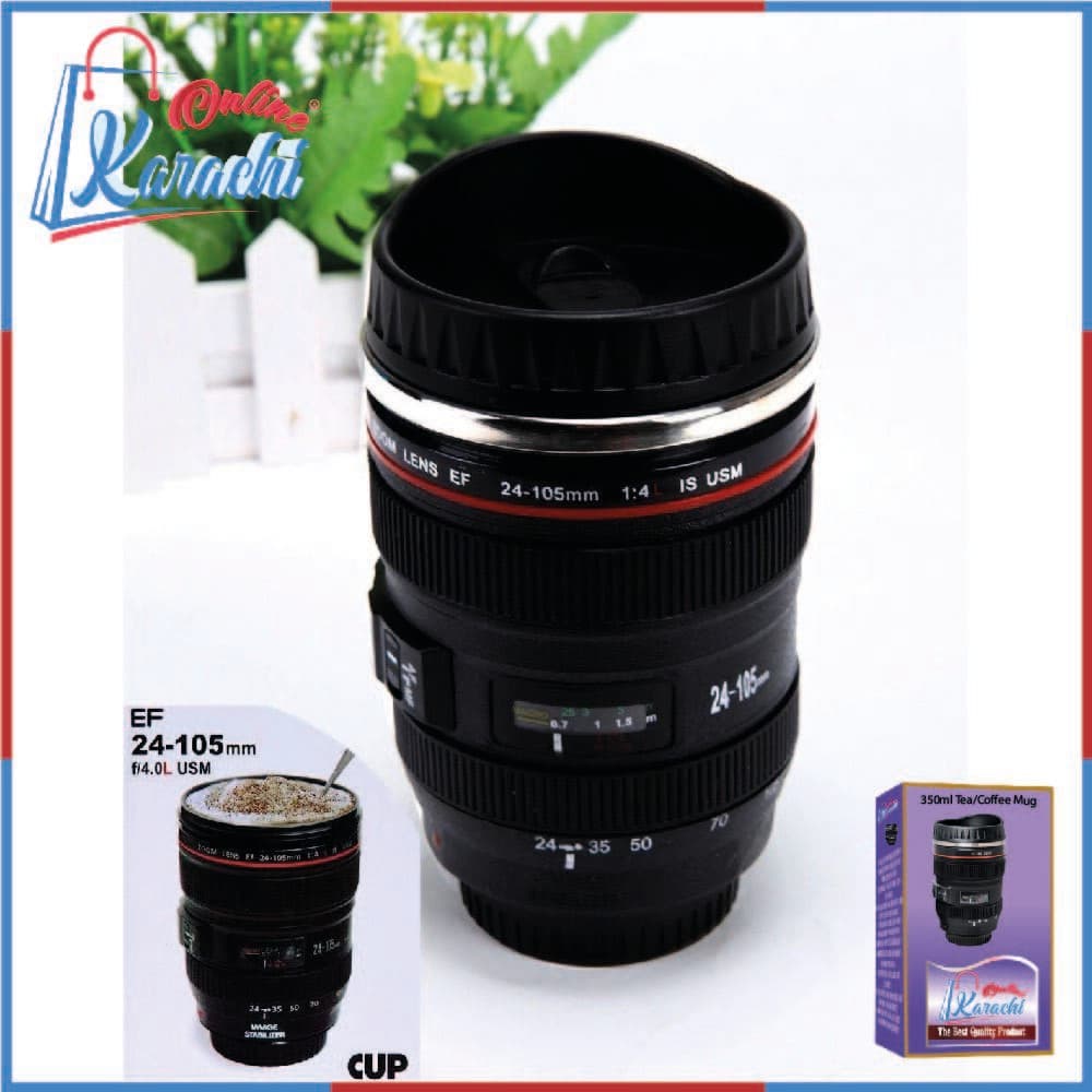 350Ml Tea & Coffee Mug, Camera Lens Shape