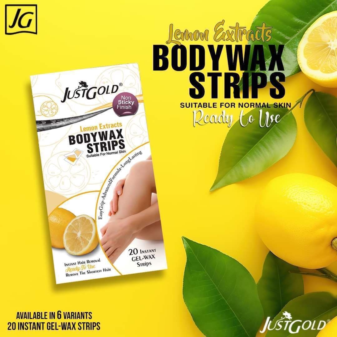 Just Gold 20 Instant Del Lemon Extracts Body Wax Strip