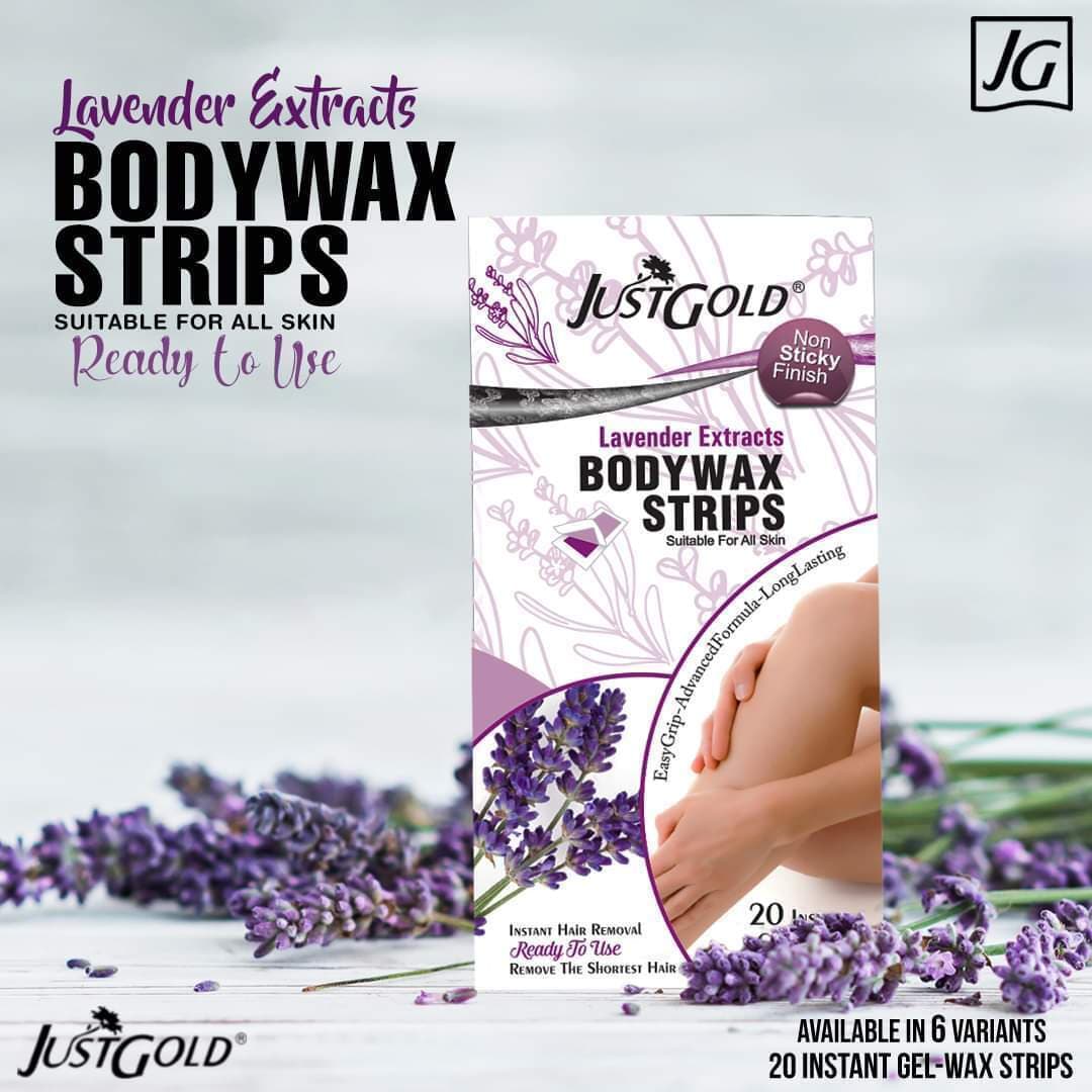 Just Gold 20 Instant Del Lavender Extracts Body Wax Strip
