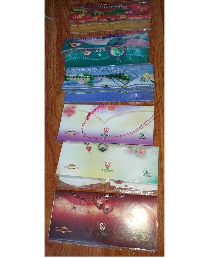 Red Rose Multi Color Fancy Envelope (6 PCS)