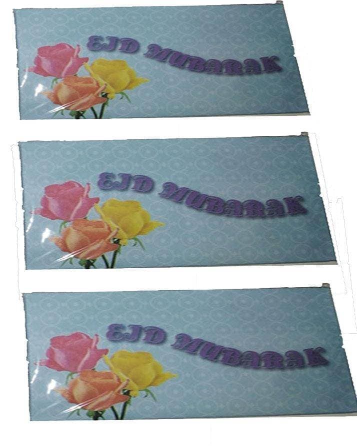 Rose Queen Blue Eid Mubarak Envelope (3 Packet)